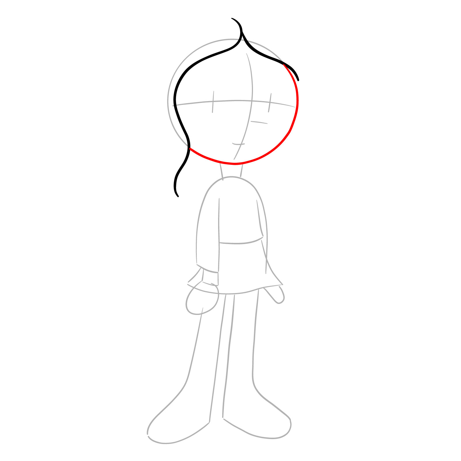 How to draw Andrea Davenport from The Ghost and Molly McGee - step 04