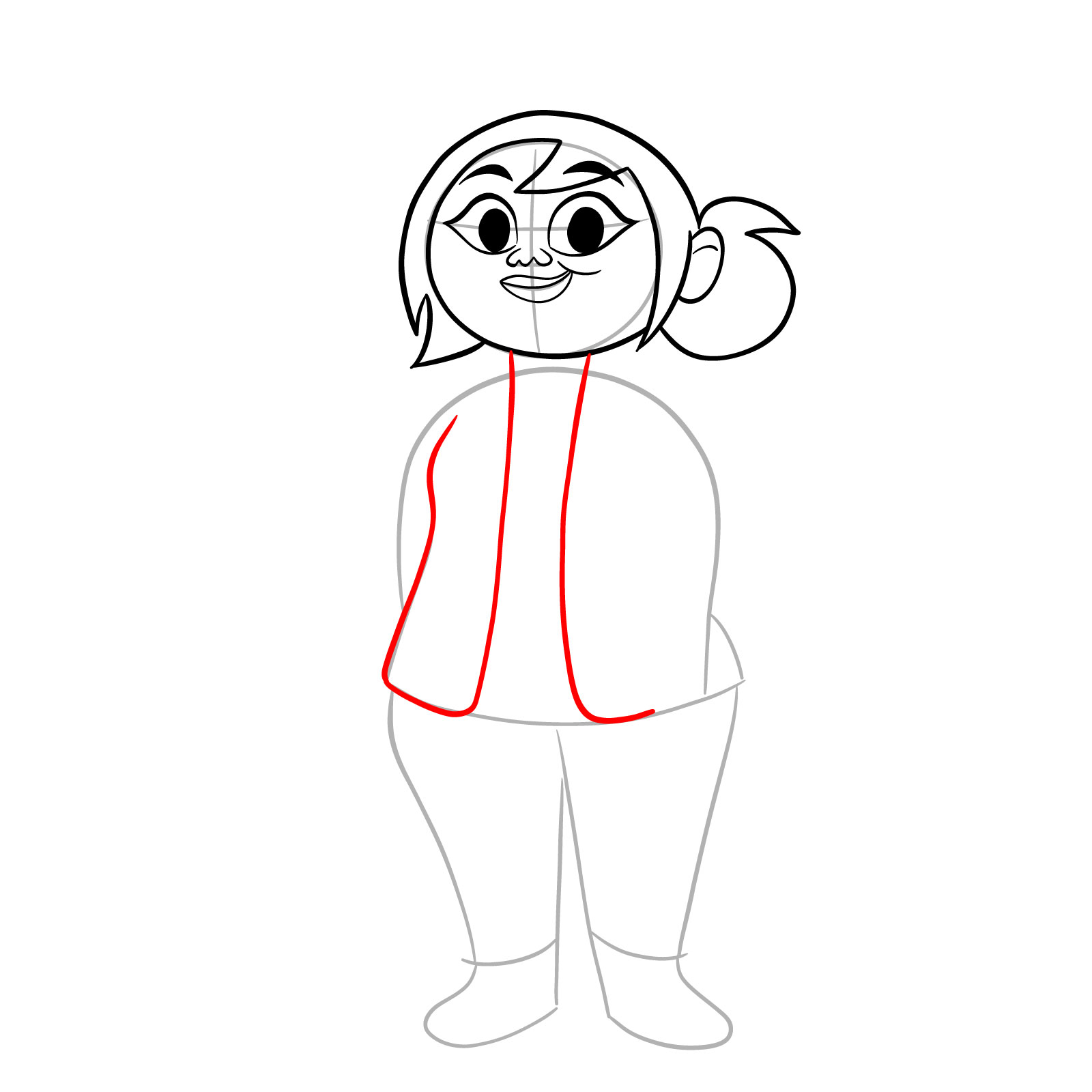 How to draw Sharon McGee from The Ghost and Molly McGee - step 08