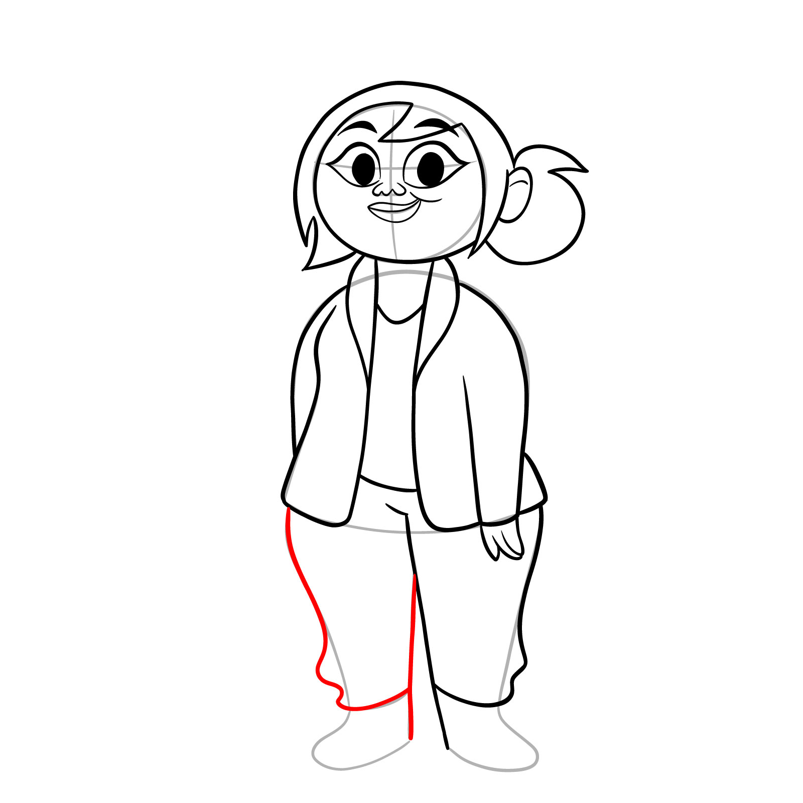 How to draw Sharon McGee from The Ghost and Molly McGee - step 12