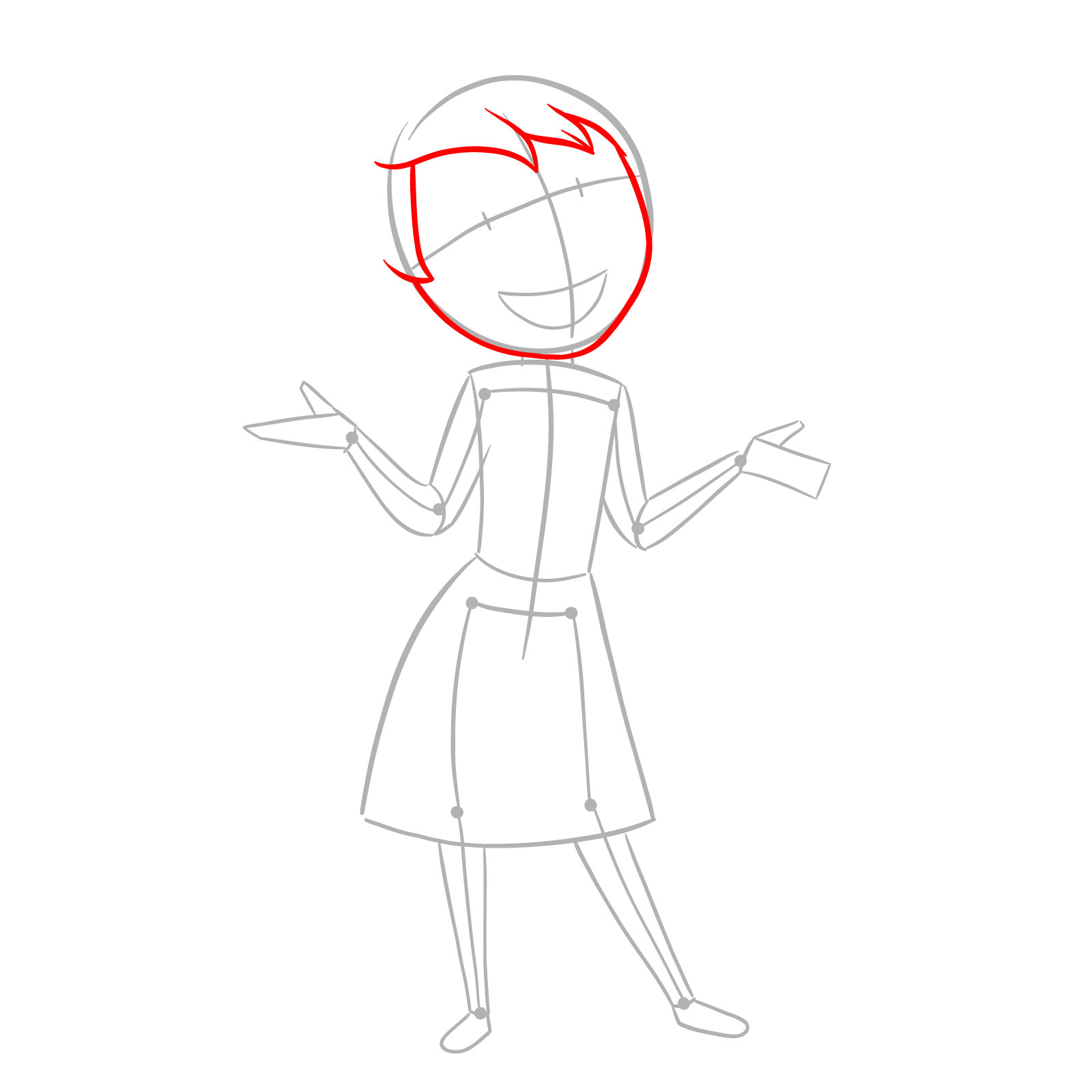 How to draw Joy from Inside Out 2 - step 04
