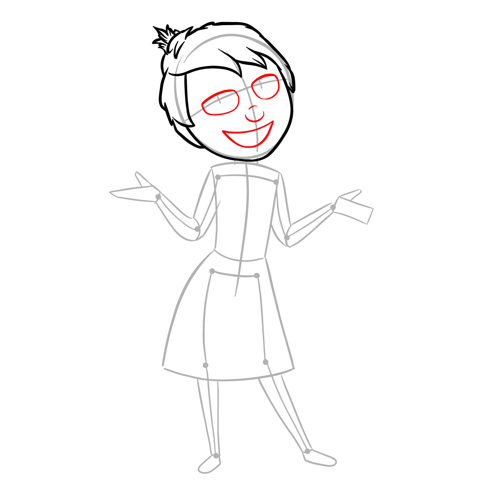How to draw Joy from Inside Out 2 - step 06