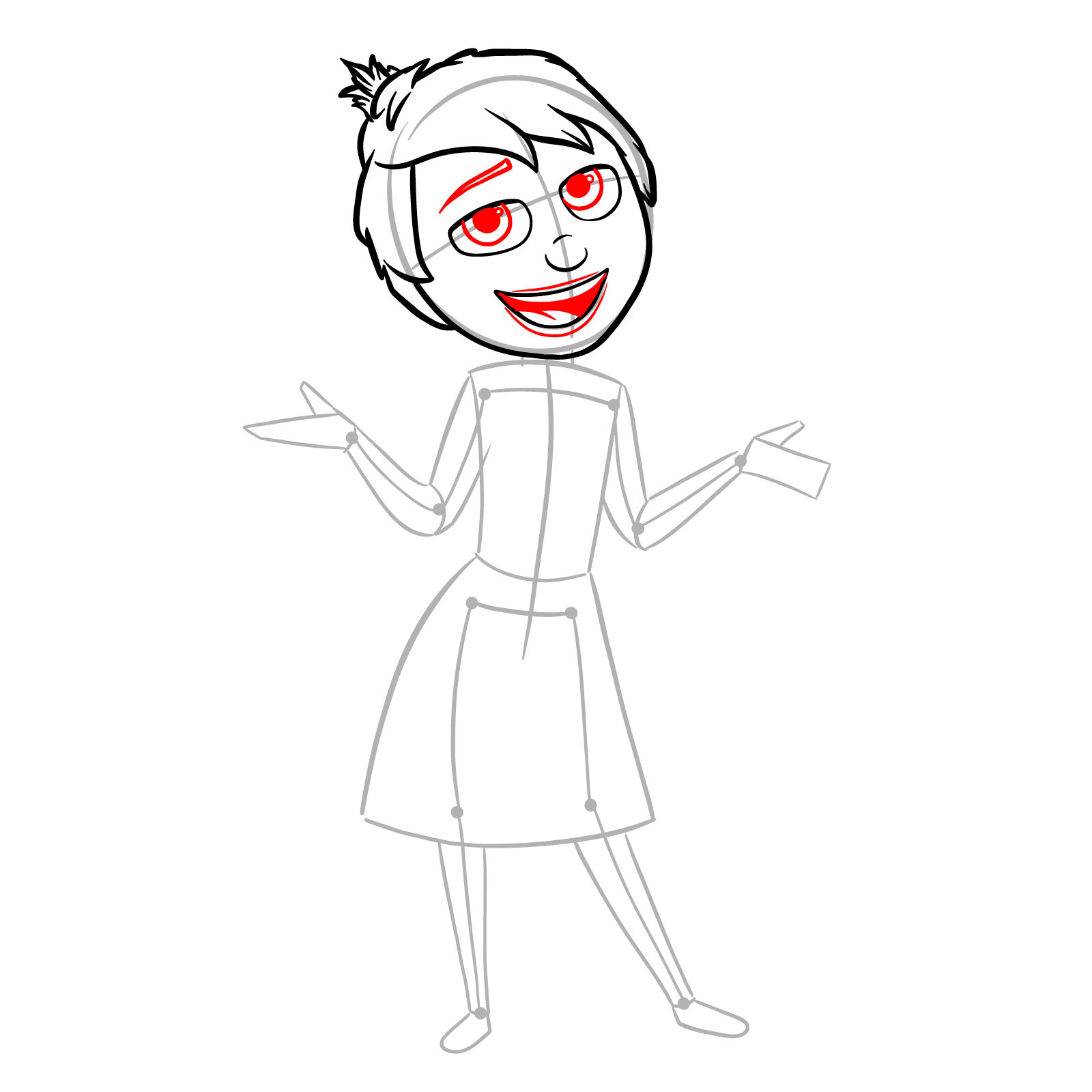 How to draw Joy from Inside Out 2 - step 07
