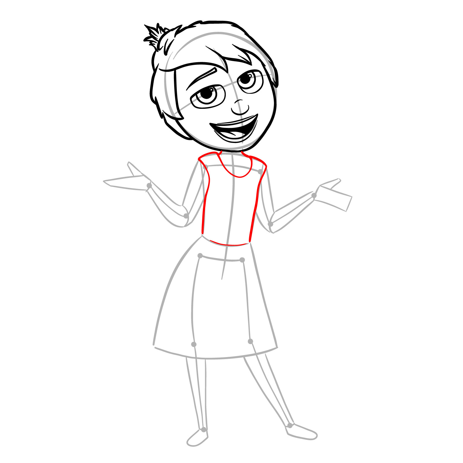 How to draw Joy from Inside Out 2 - step 08