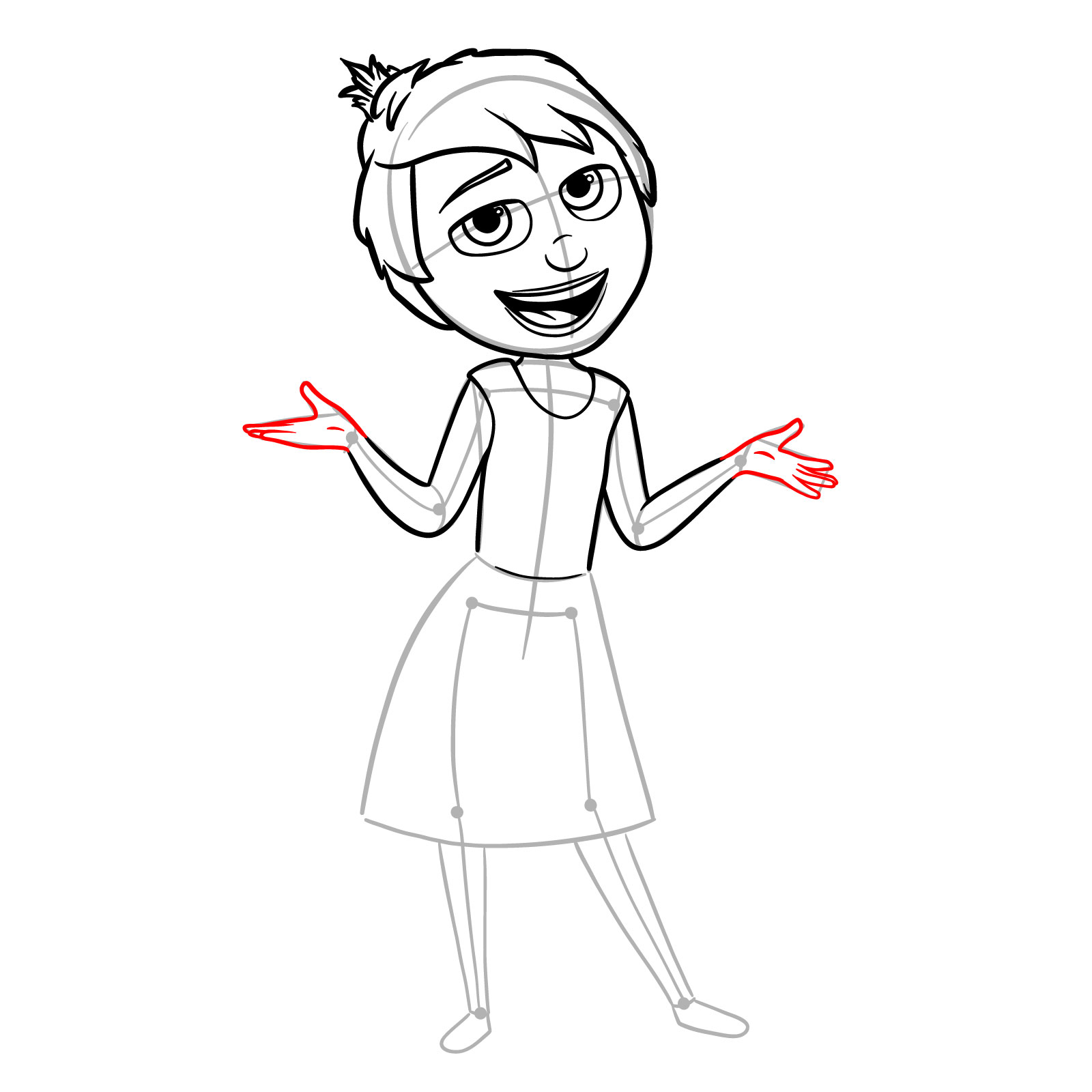 How to draw Joy from Inside Out 2 - step 10