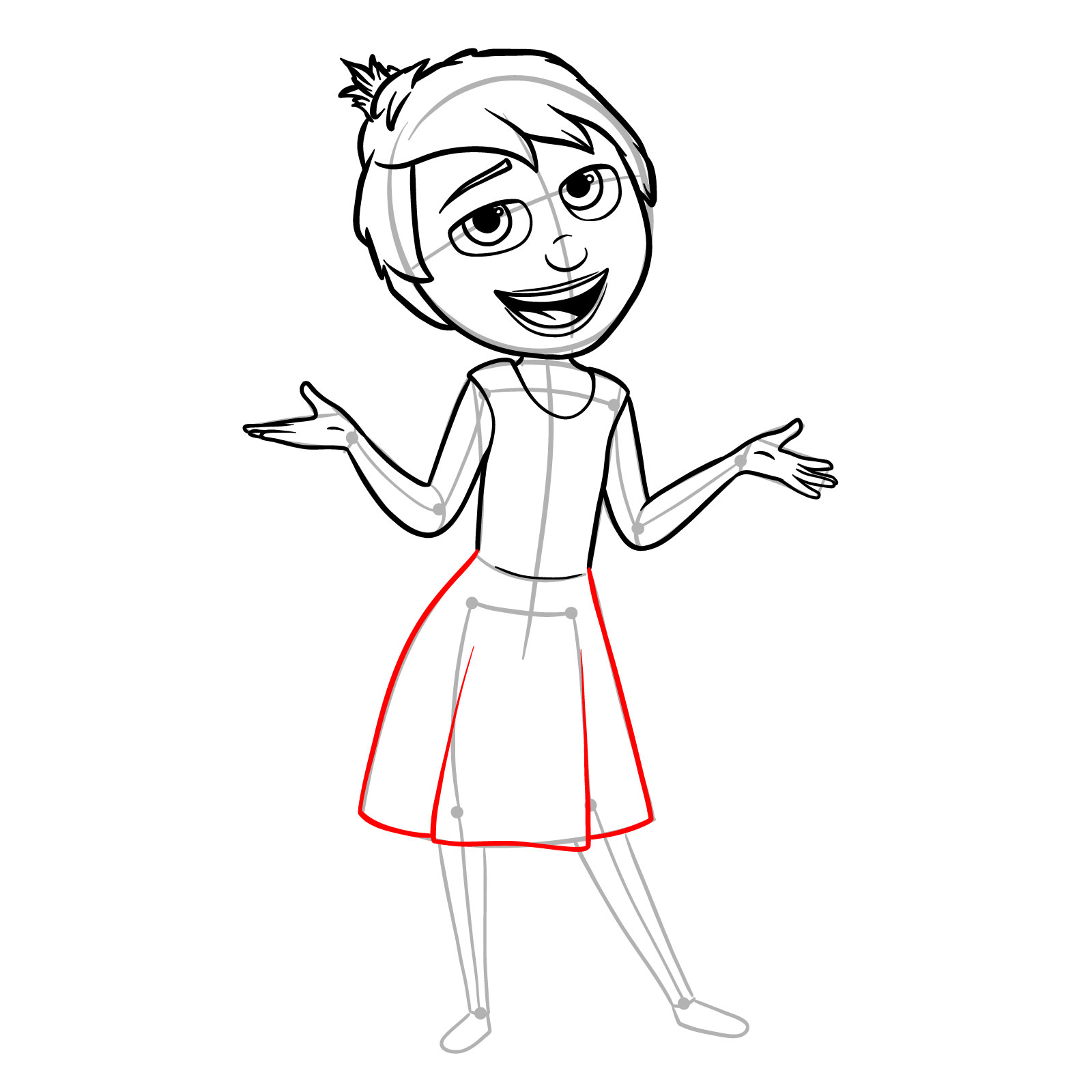 How to draw Joy from Inside Out 2 - step 11