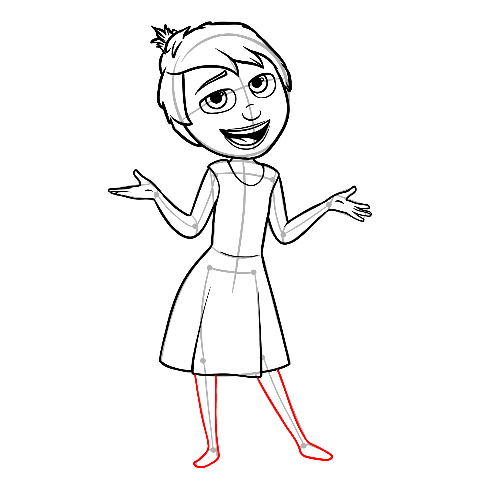 How to draw Joy from Inside Out 2 - step 12