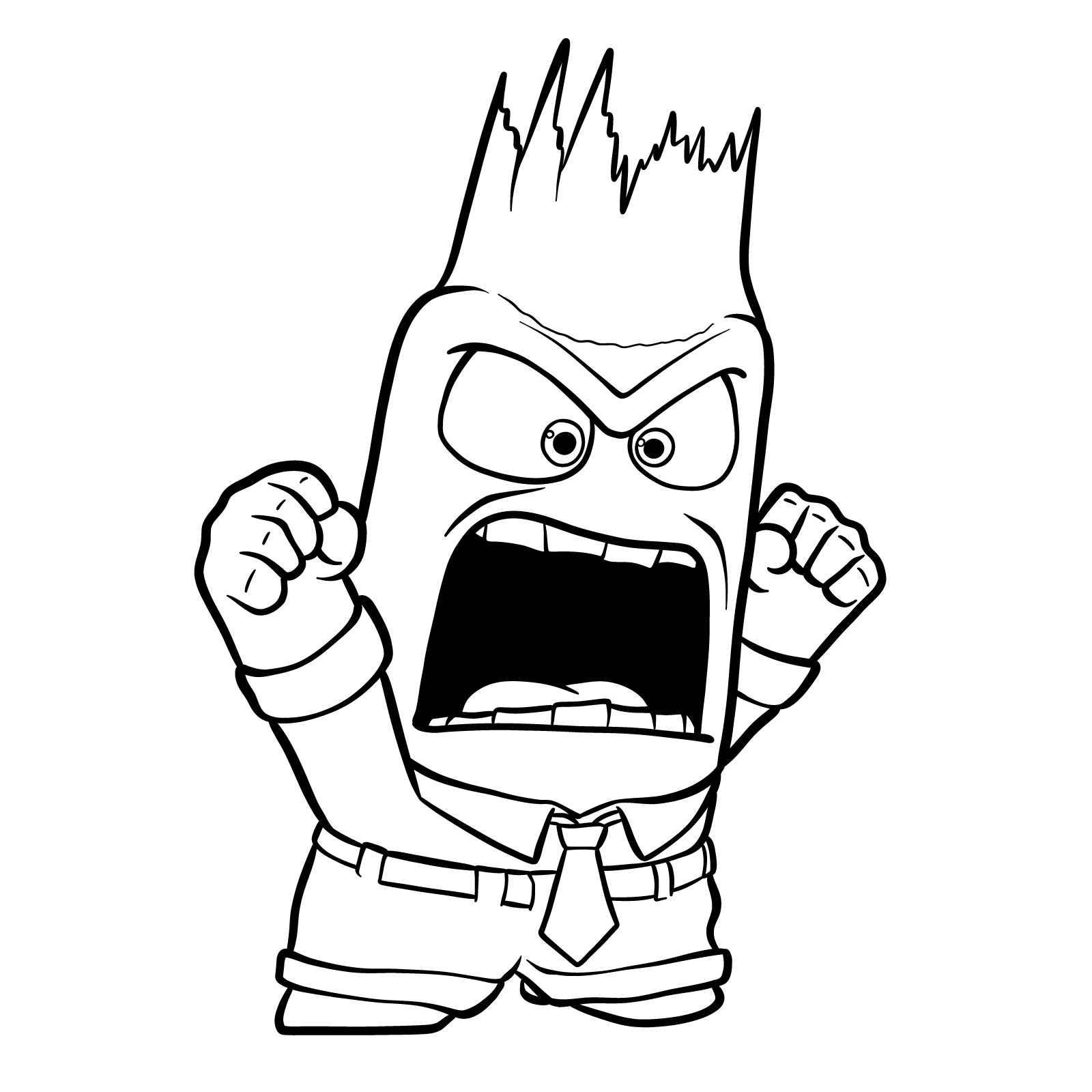 How to draw angry Anger with his head in flames - step 14