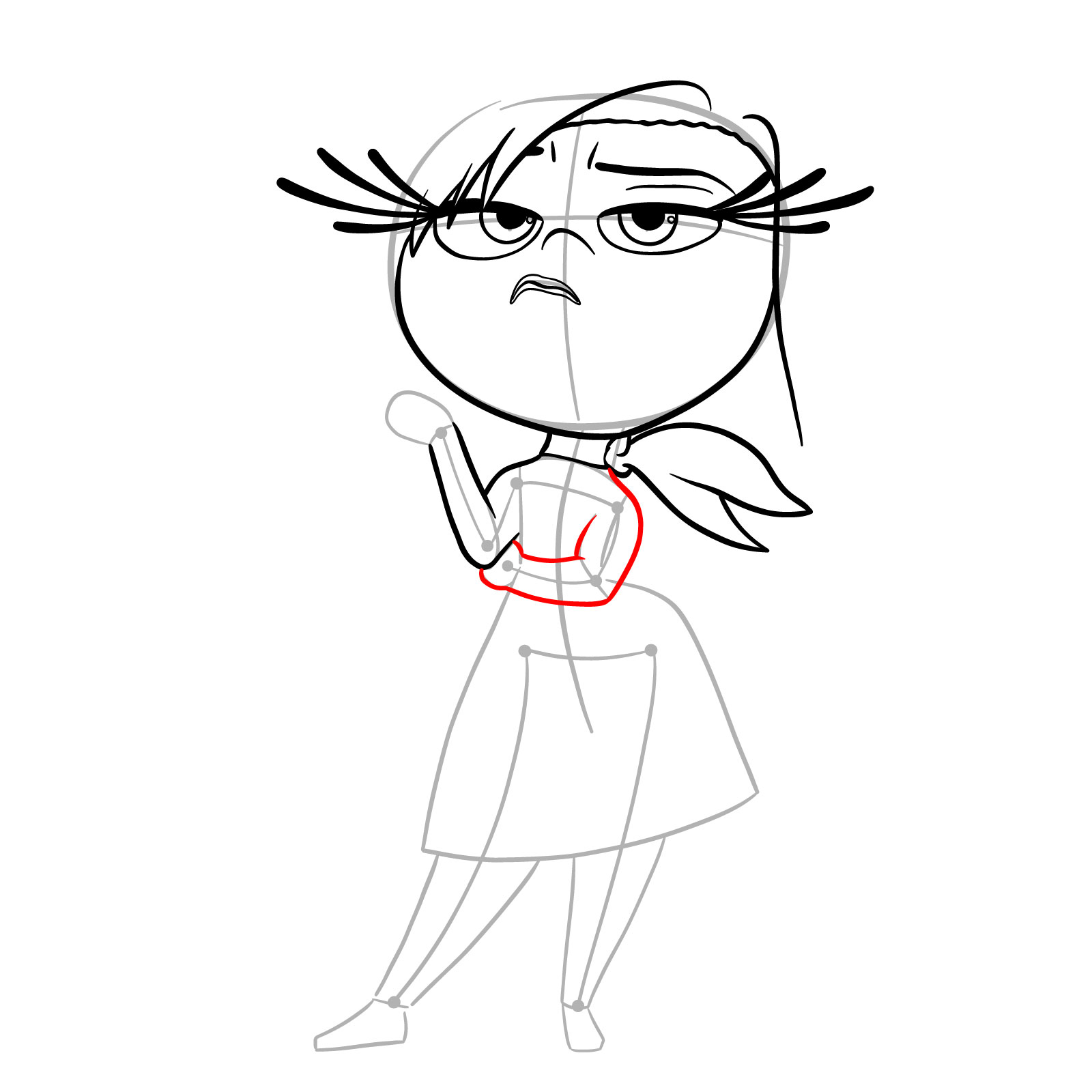 How to draw Disgust from Inside Out 2 - step 09