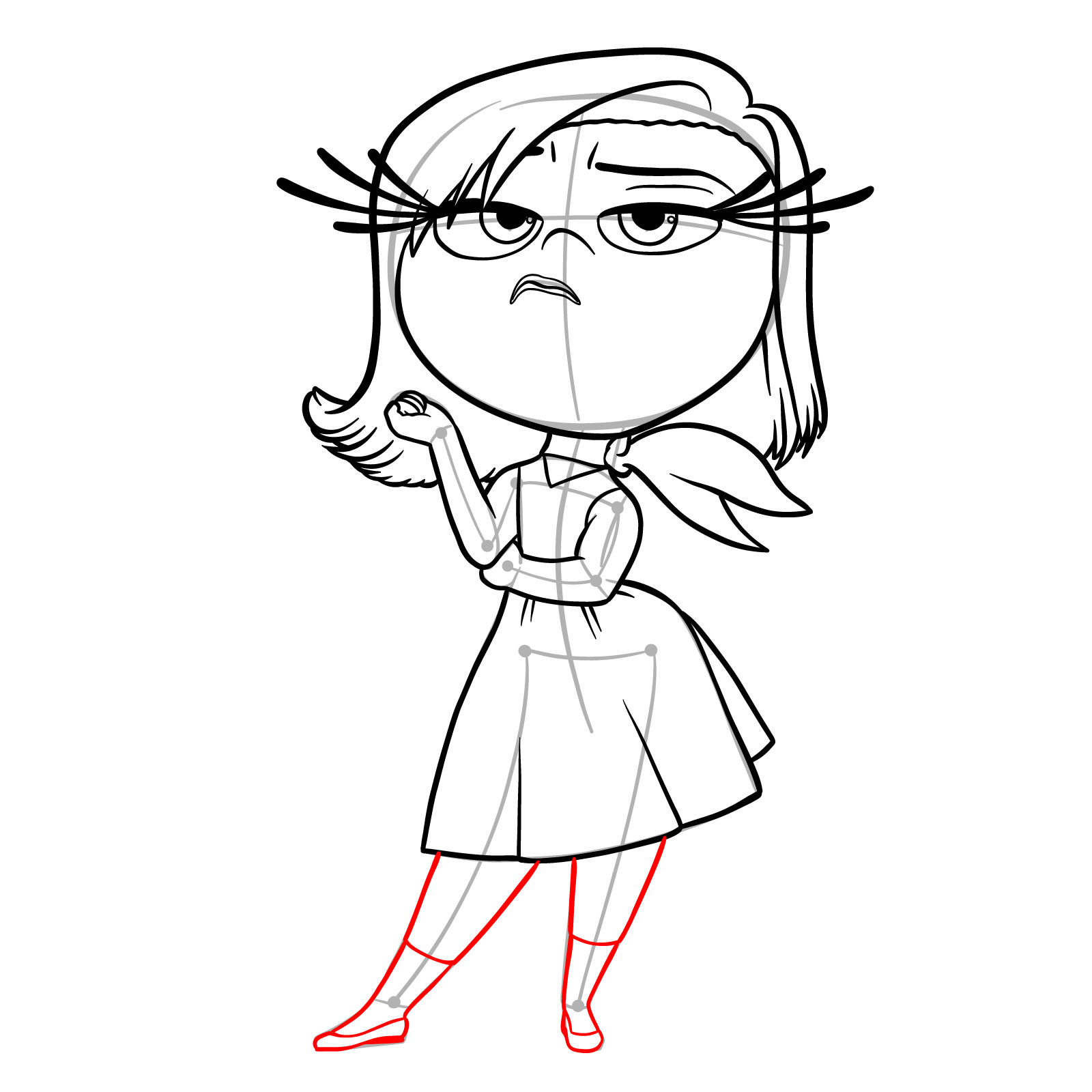 How to draw Disgust from Inside Out 2 - step 14