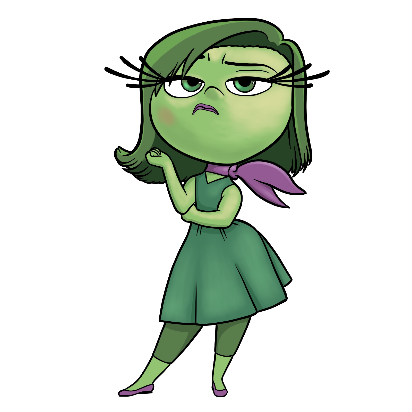 Easy drawing of Disgust from Inside Out - final step