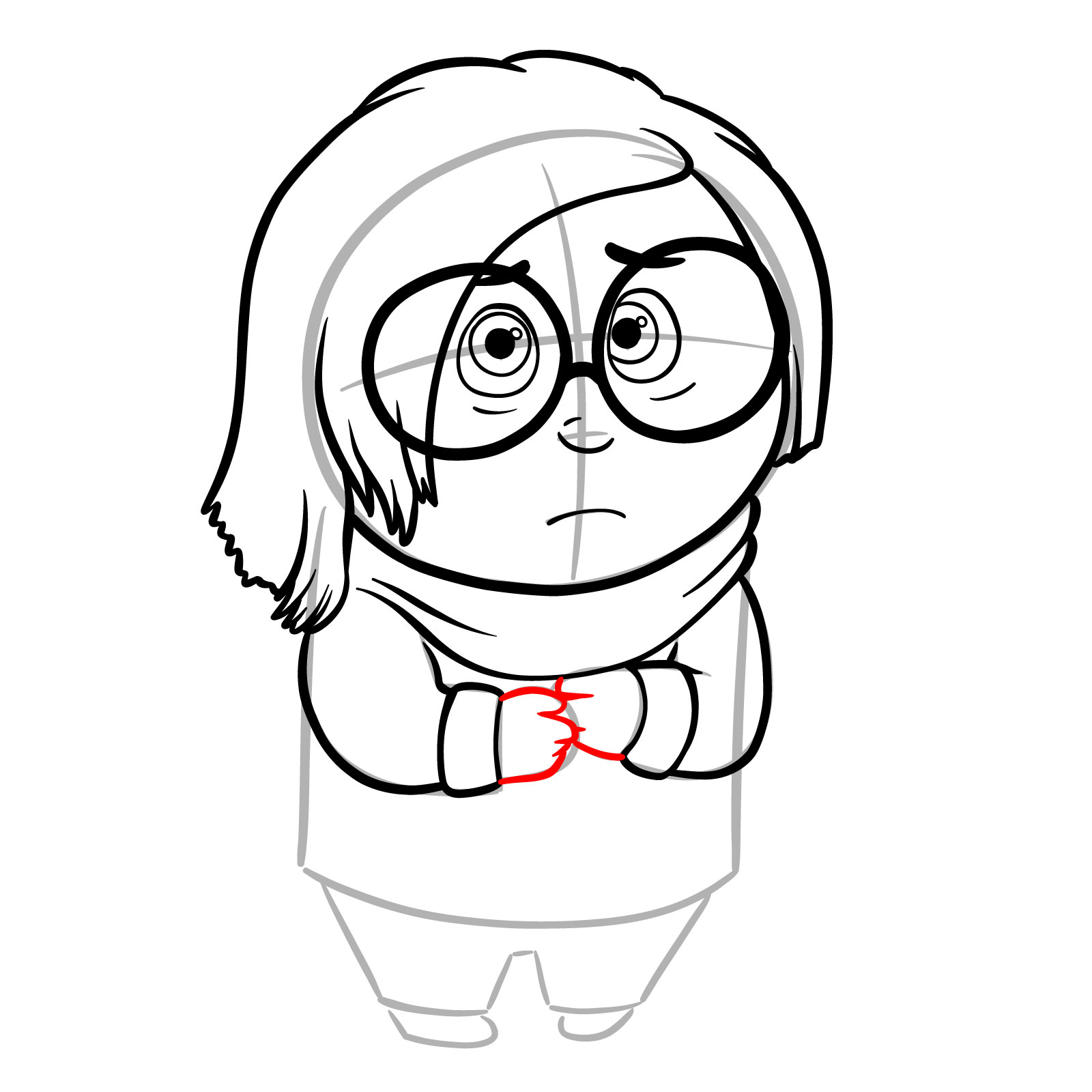 How to draw Sadness from Inside Out 2 - step 09