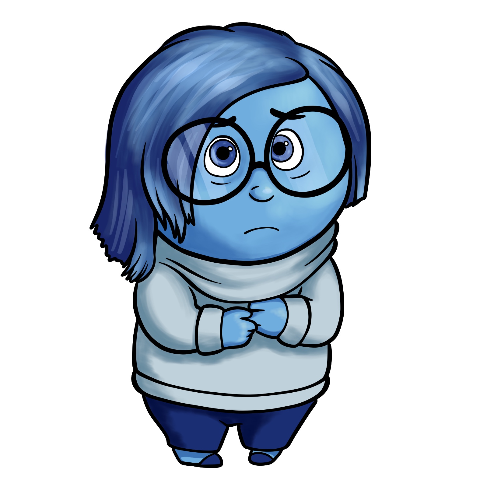 Easy drawing of Sadness from Inside Out 2 - final step