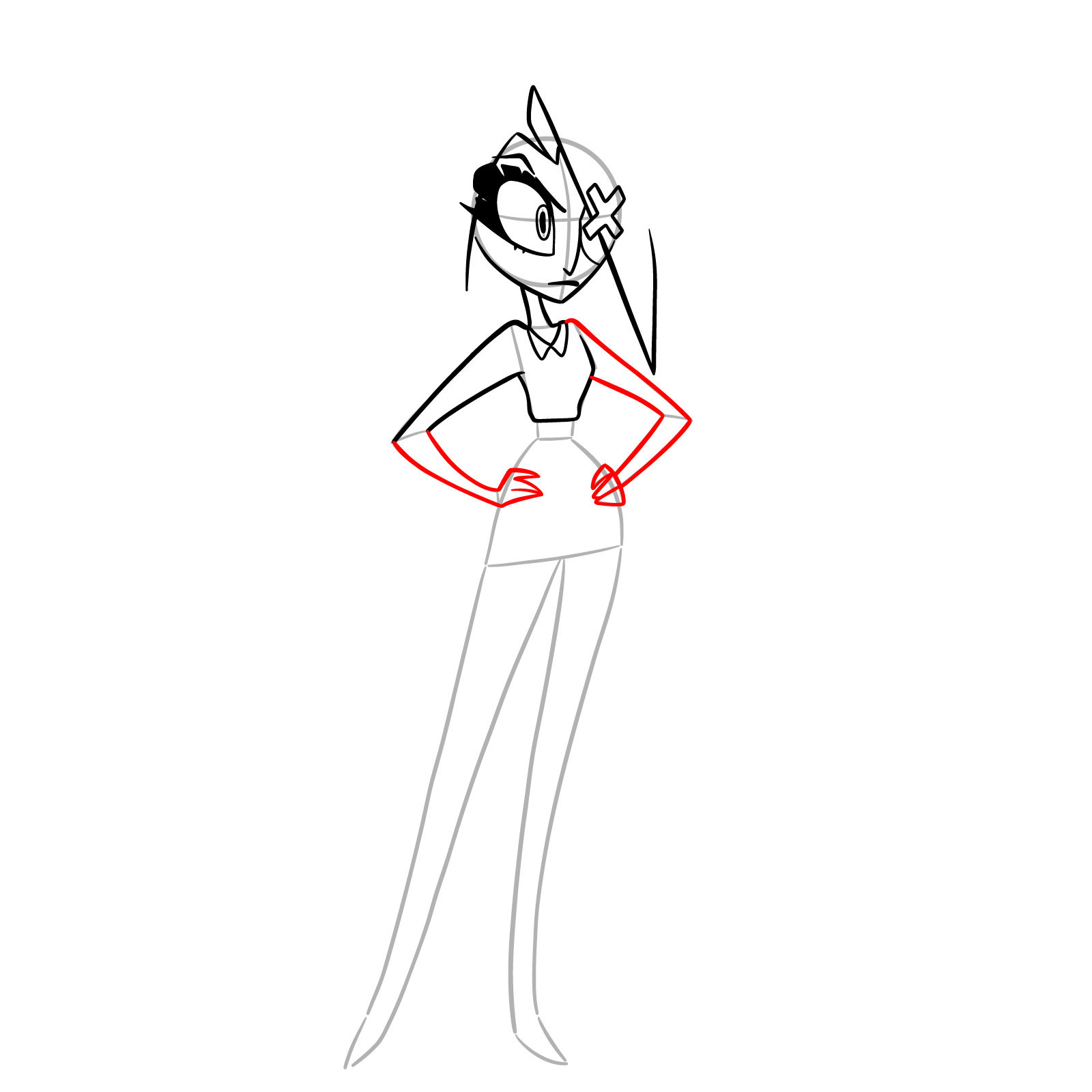 How to Draw Vaggie from Hazbin Hotel - step 10