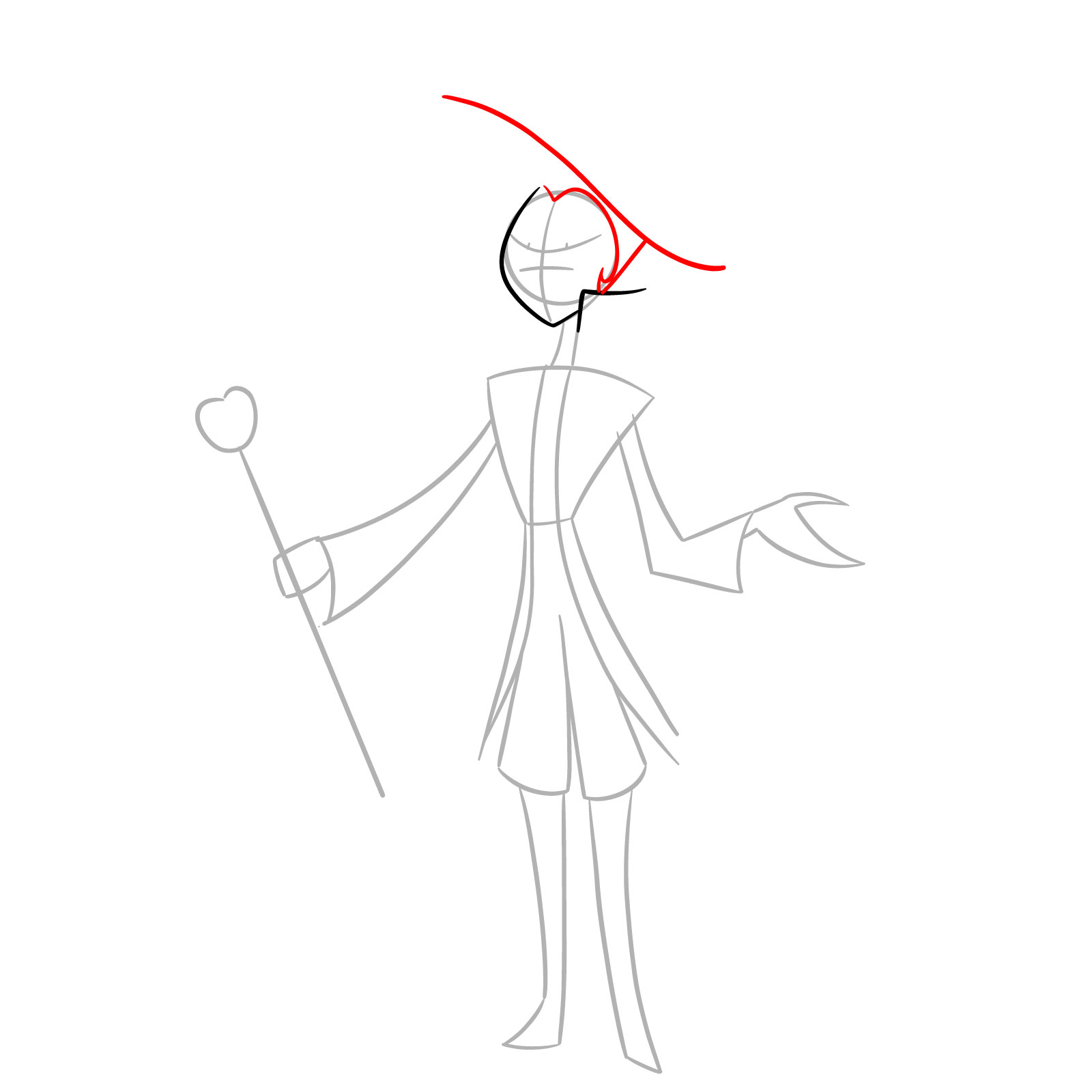 How to Draw Lucifer Morningstar from Hazbin Hotel - step 04