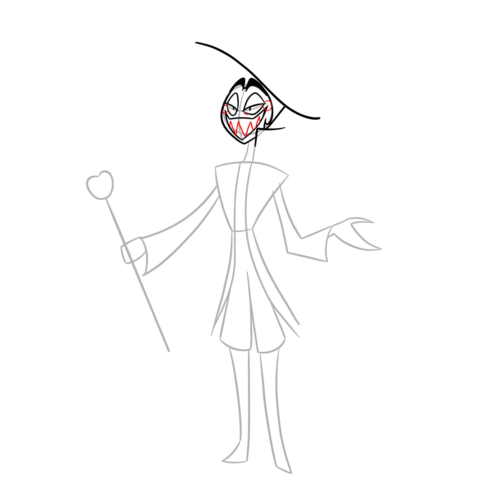 How to Draw Lucifer Morningstar from Hazbin Hotel - step 07