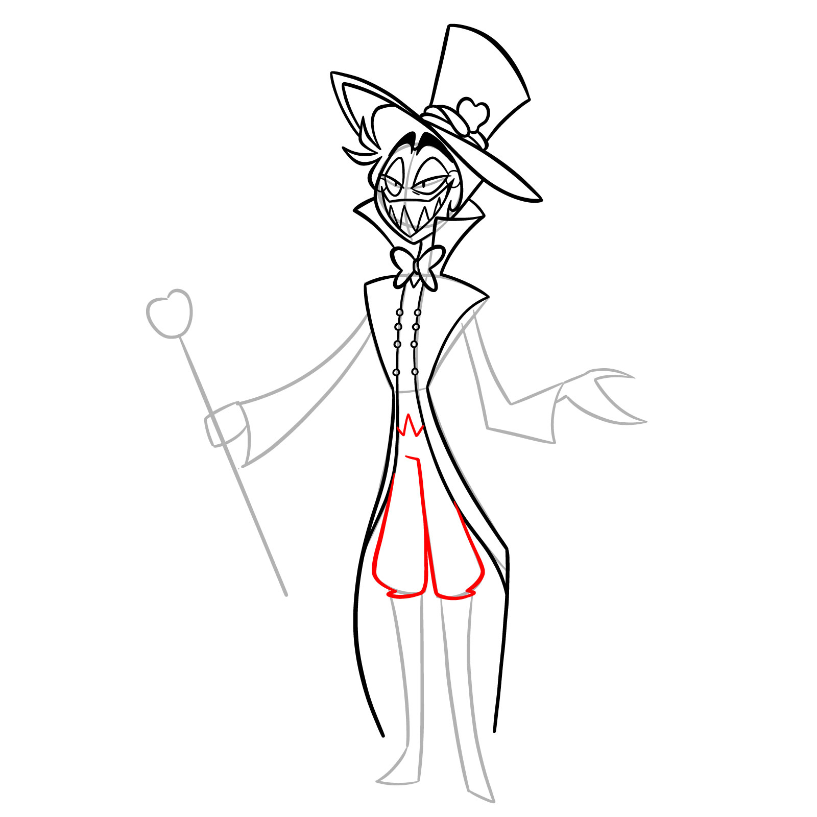 How to Draw Lucifer Morningstar from Hazbin Hotel - step 15
