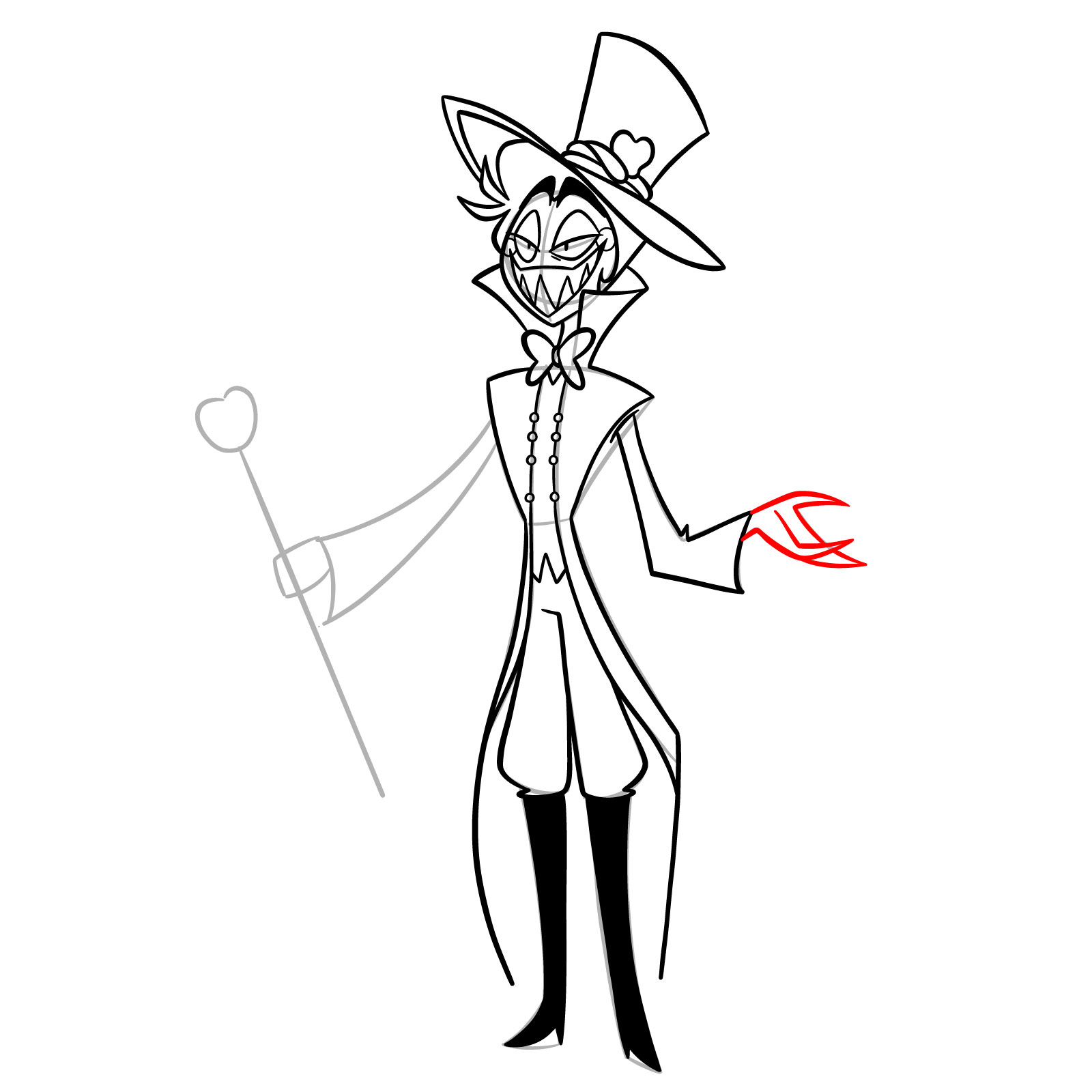 How to Draw Lucifer Morningstar from Hazbin Hotel - step 18