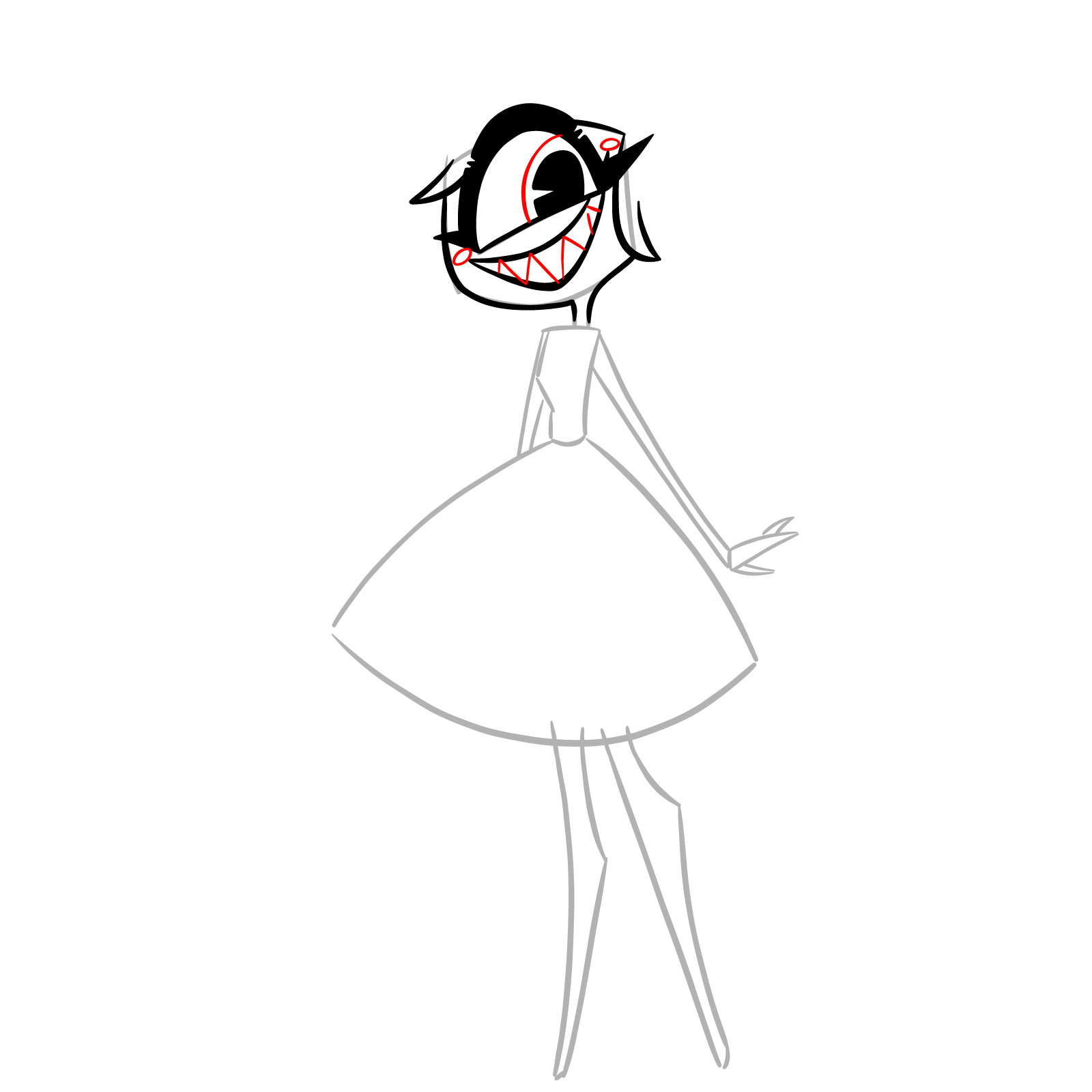 How to Draw Niffty from Hazbin Hotel - step 08