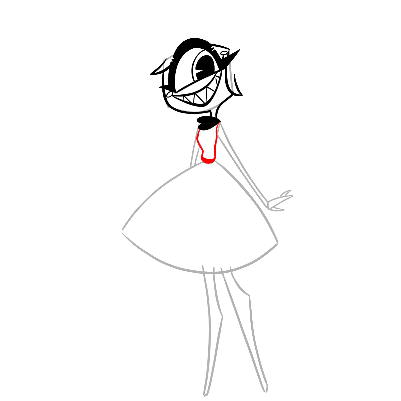 How to Draw Niffty from Hazbin Hotel - step 10