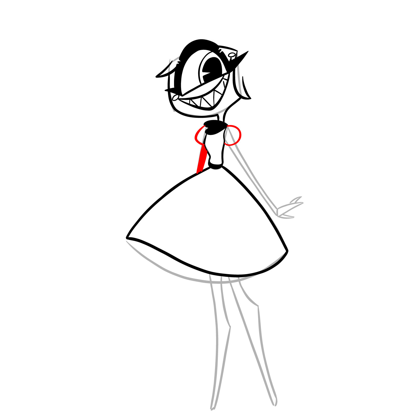 How to Draw Niffty from Hazbin Hotel - step 12