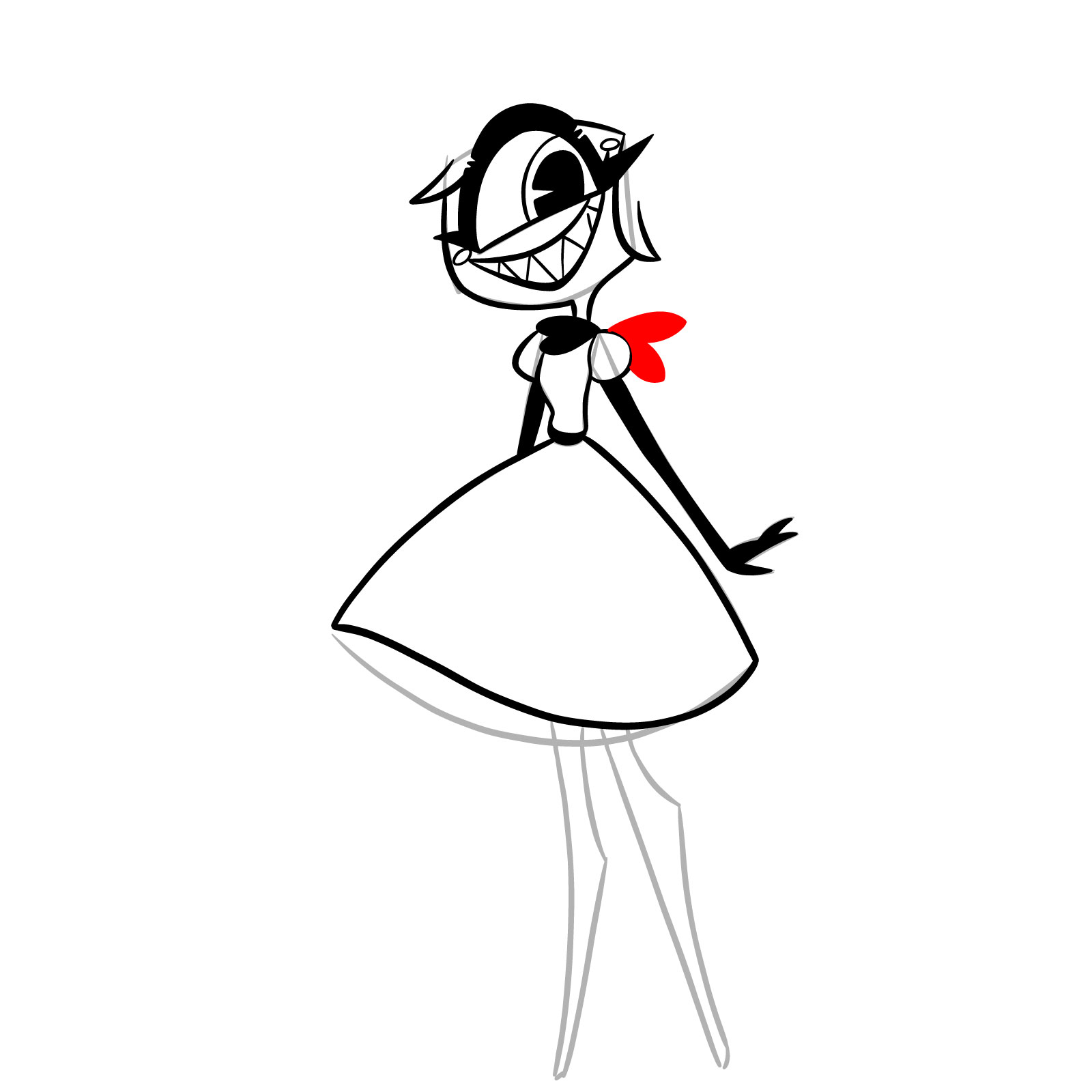 How to Draw Niffty from Hazbin Hotel - step 14