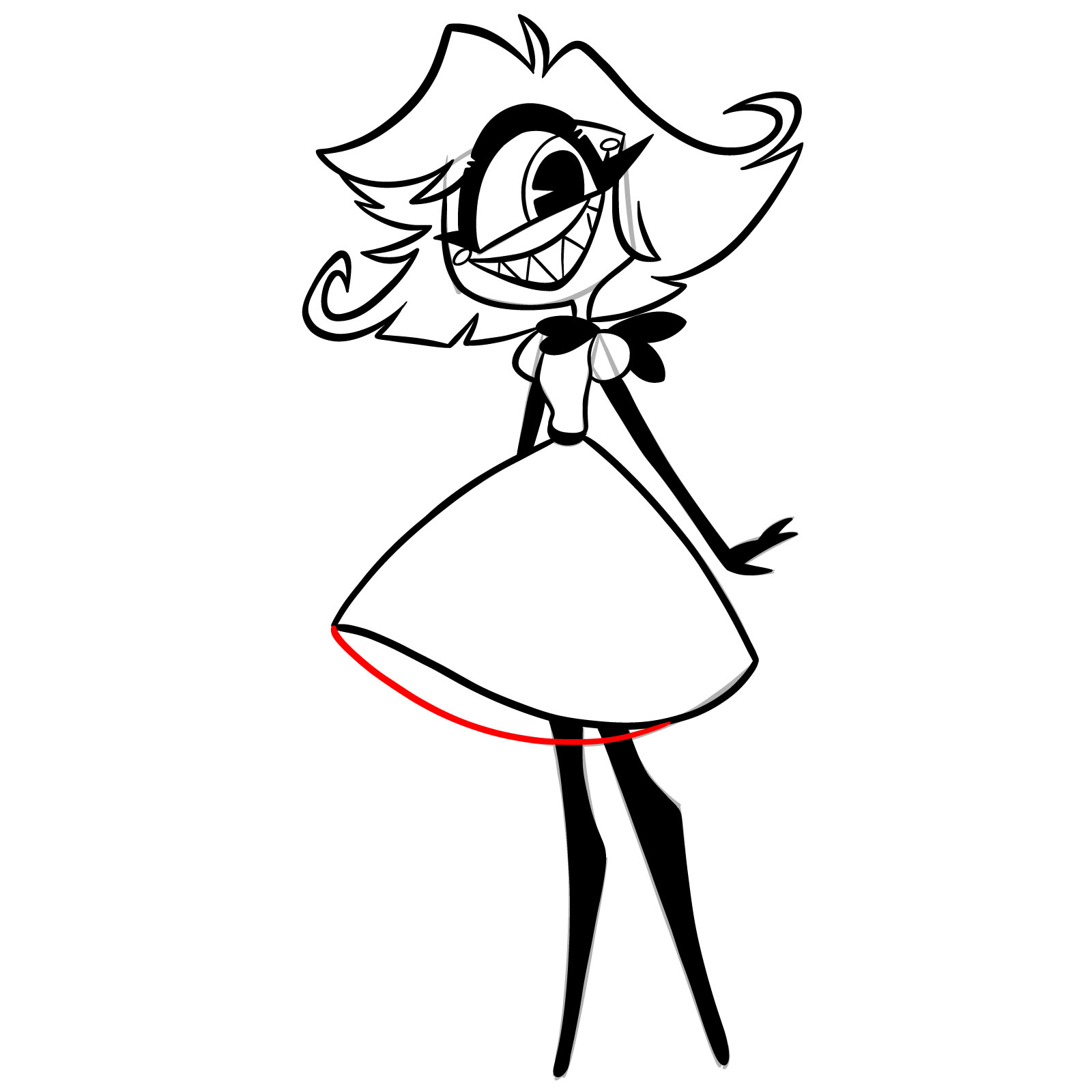 How to Draw Niffty from Hazbin Hotel - step 18