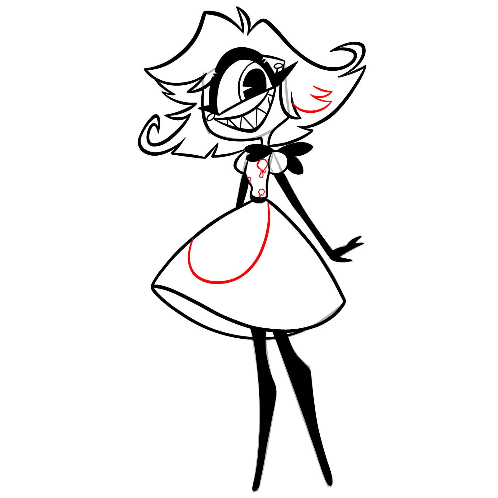 How to Draw Niffty from Hazbin Hotel - step 19