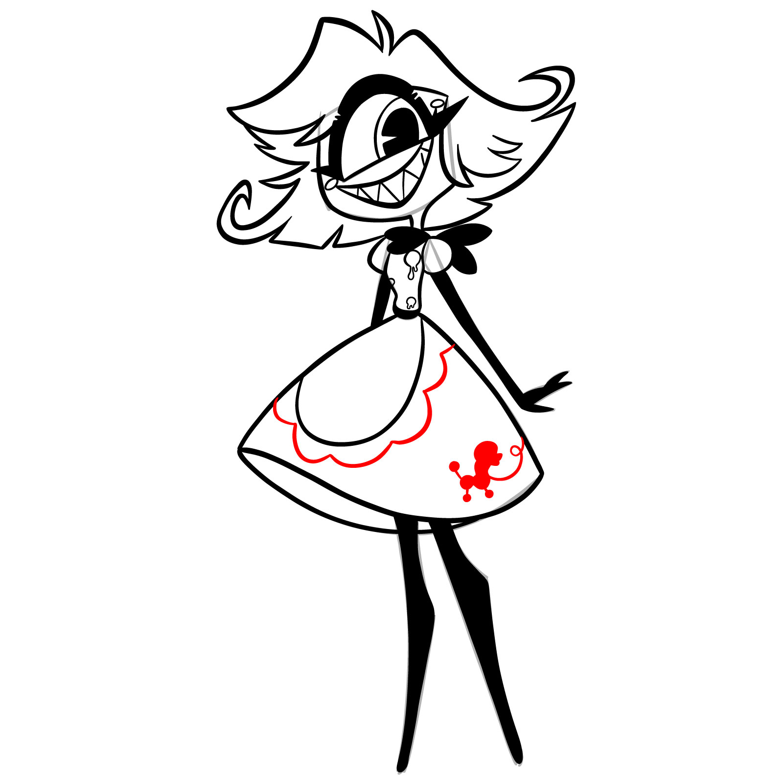 How to Draw Niffty from Hazbin Hotel - step 20