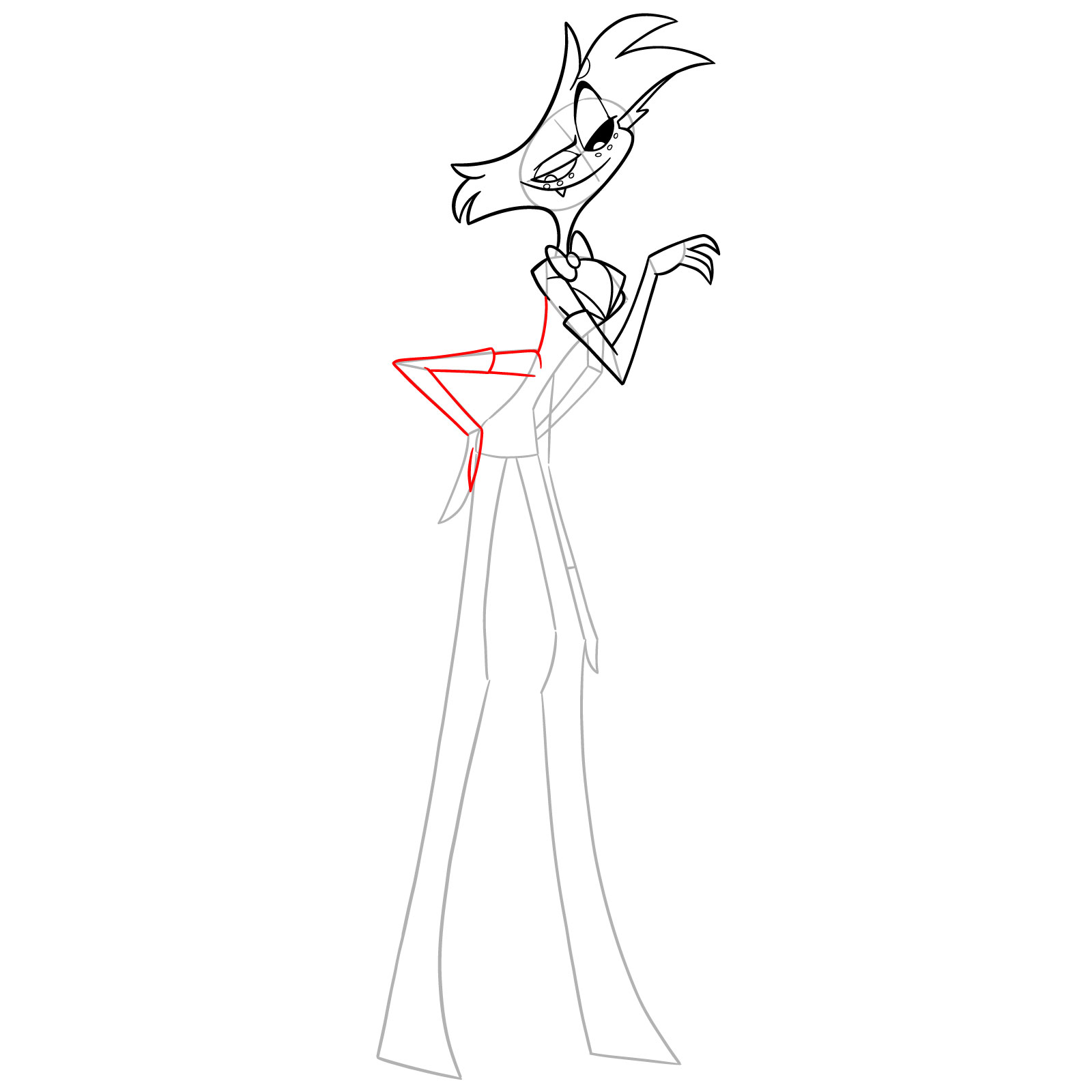 How to Draw Angel Dust from Hazbin Hotel - step 13