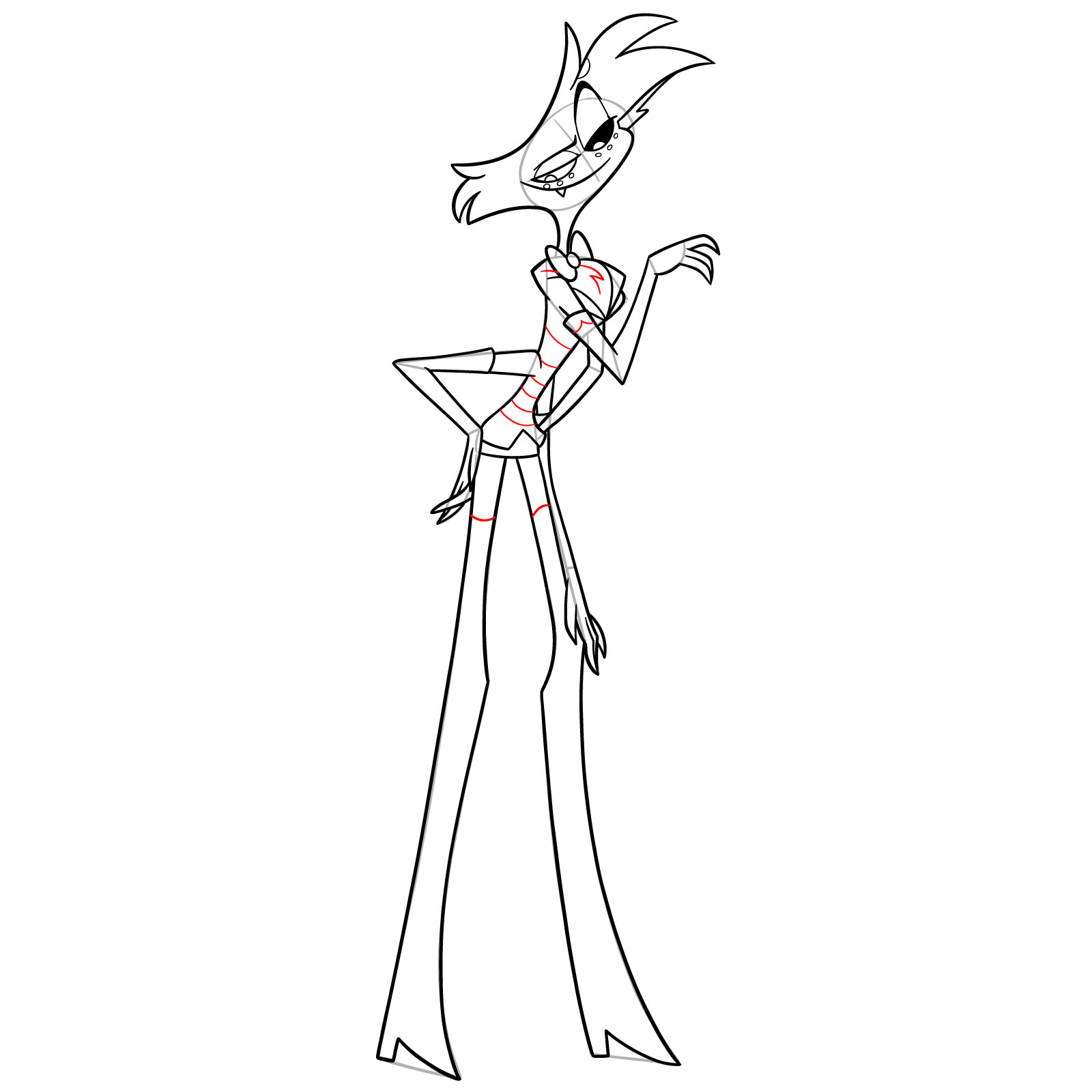 How to Draw Angel Dust from Hazbin Hotel - step 19