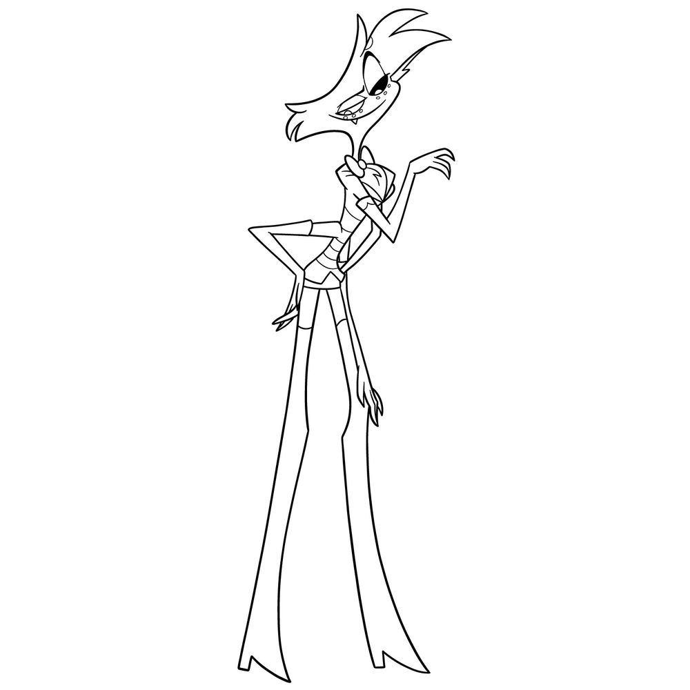 How to Draw Angel Dust from Hazbin Hotel: Full Body Tutorial