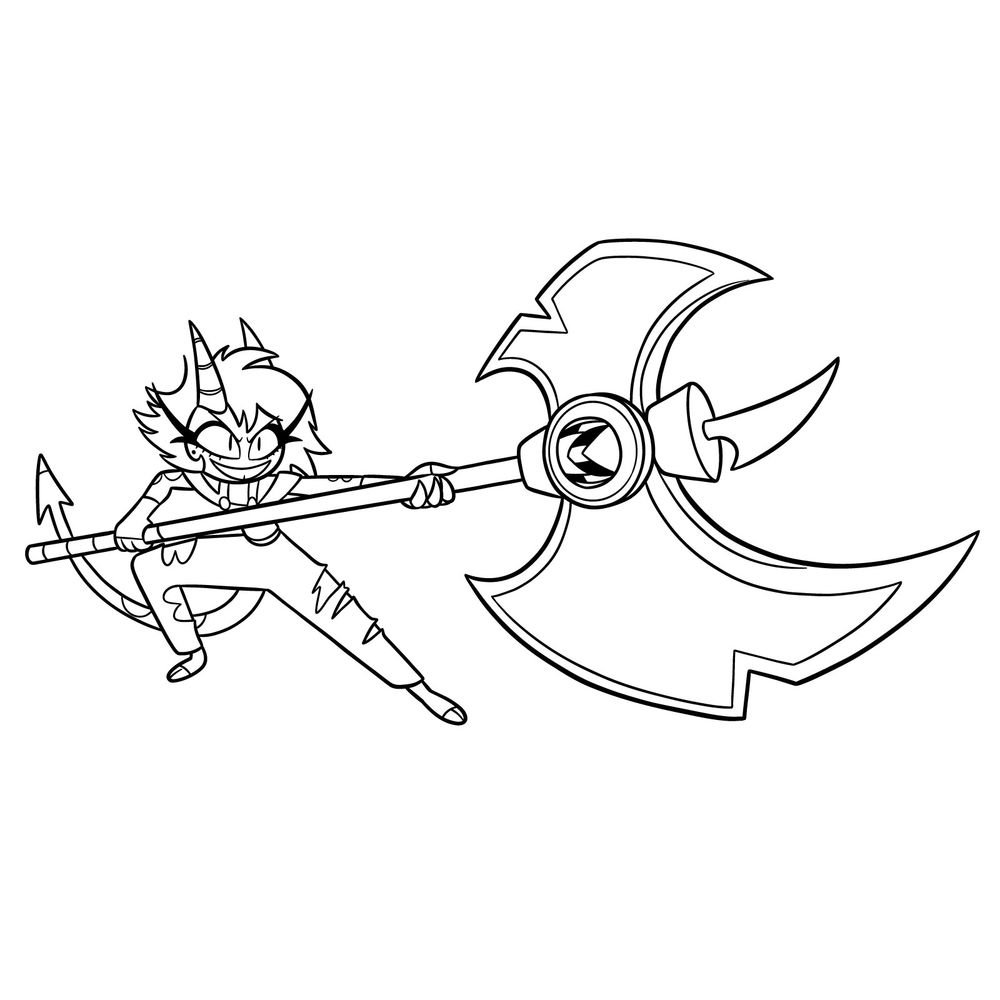 How to Draw Millie from Helluva Boss with Her Giant Axe