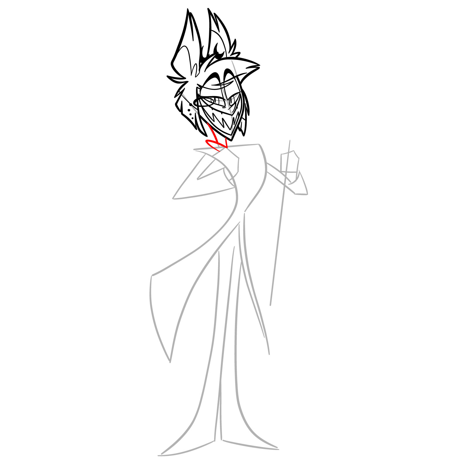 How to Draw Alastor from Hazbin Hotel - step 12