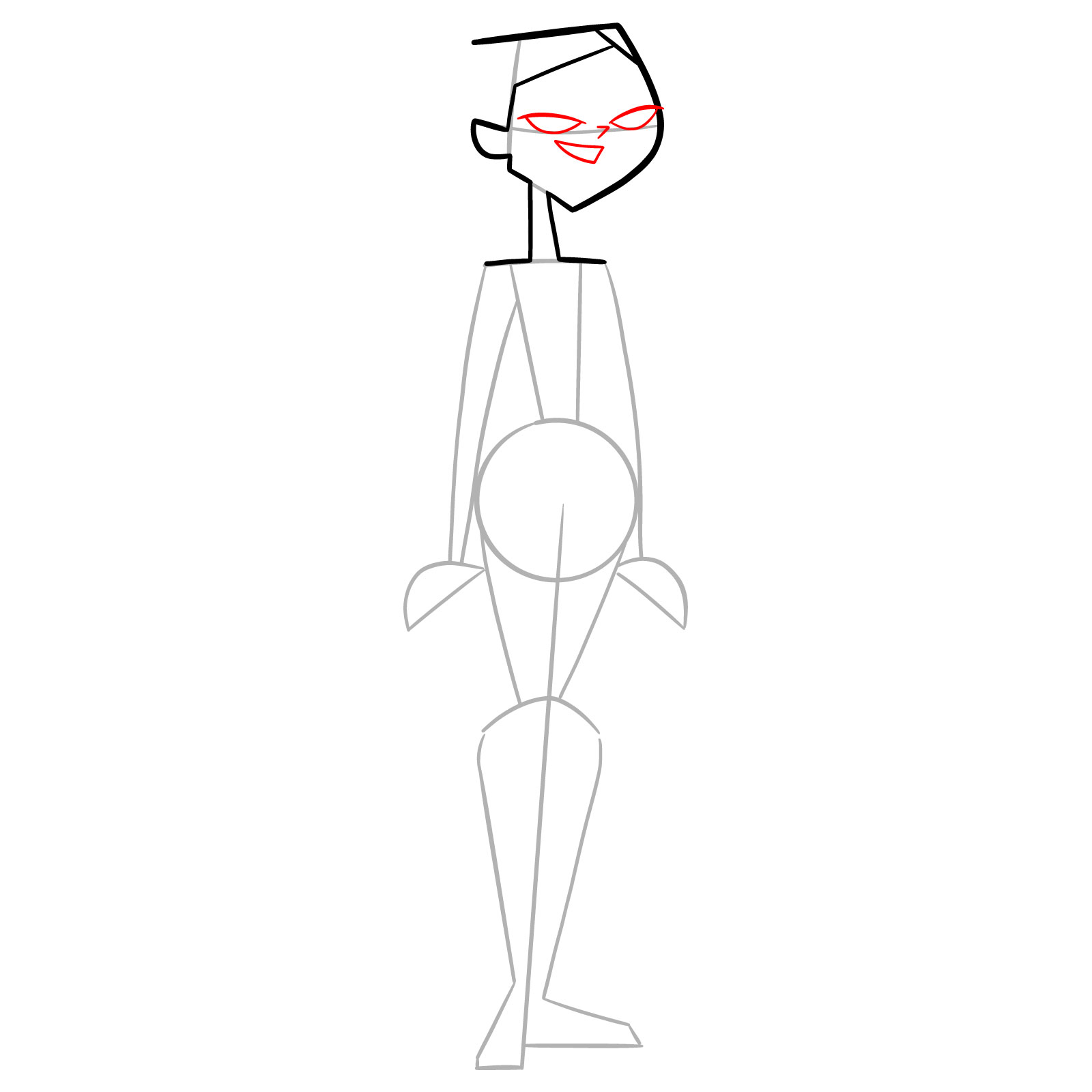 How to draw Julia from Total Drama Island - Full body guide - step 06