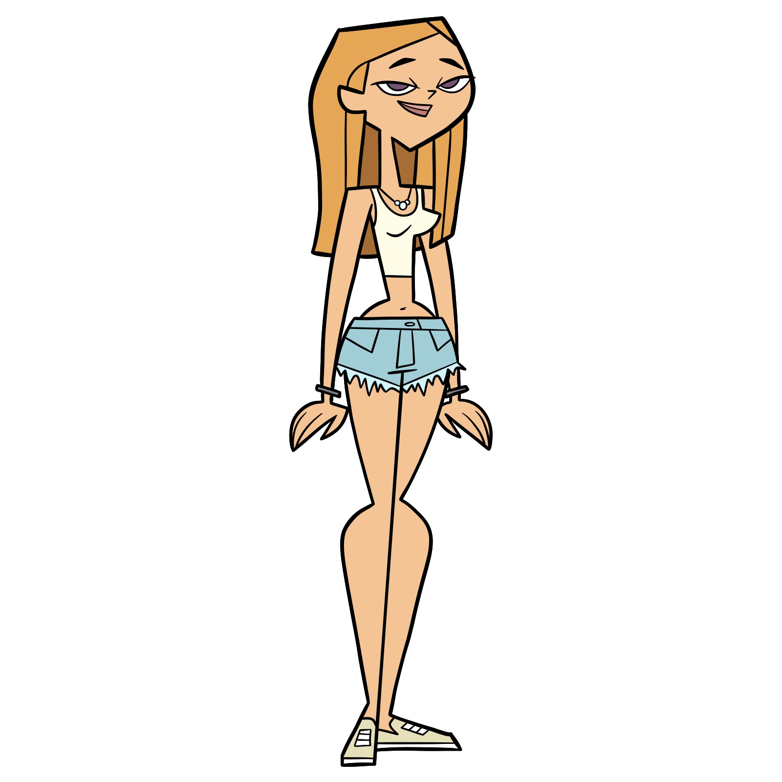 Master drawing Julia from Total Drama Island - Full body guide - final step