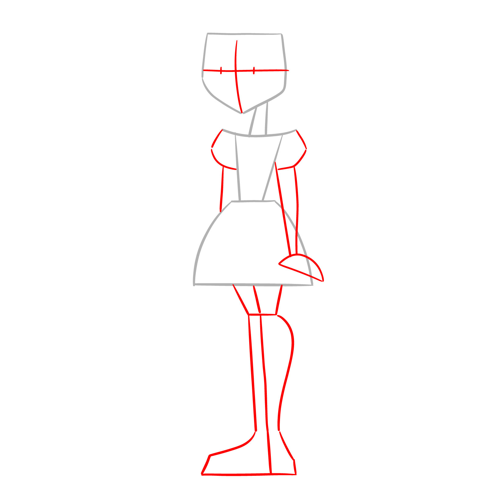 How to Draw Scary Girl from Total Drama Island - step 02