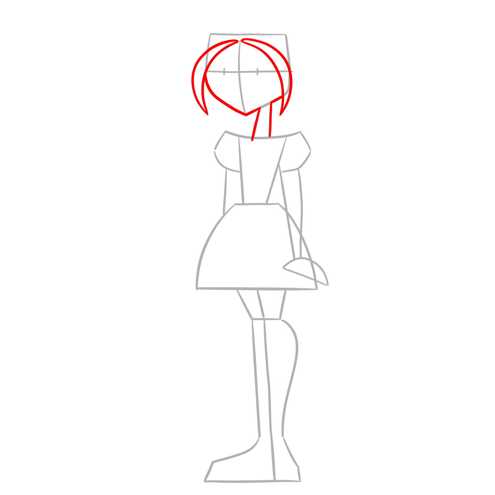 How to Draw Scary Girl from Total Drama Island - step 03