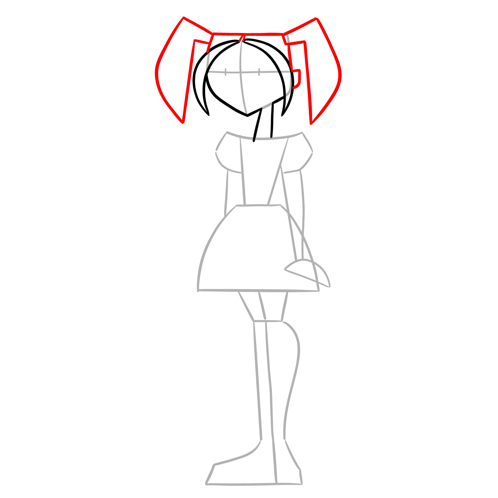 How to Draw Scary Girl from Total Drama Island - step 04