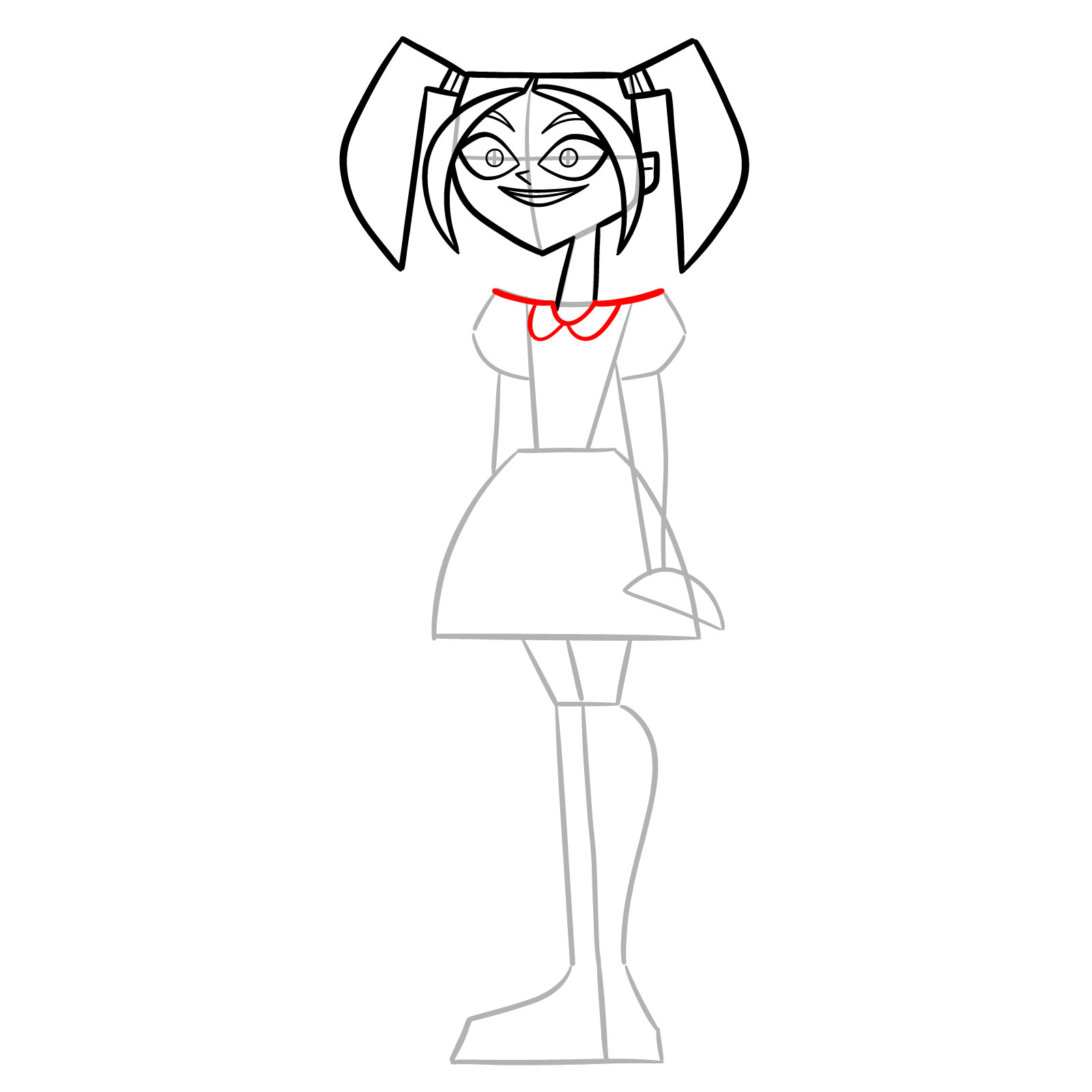 How to Draw Scary Girl from Total Drama Island - step 07