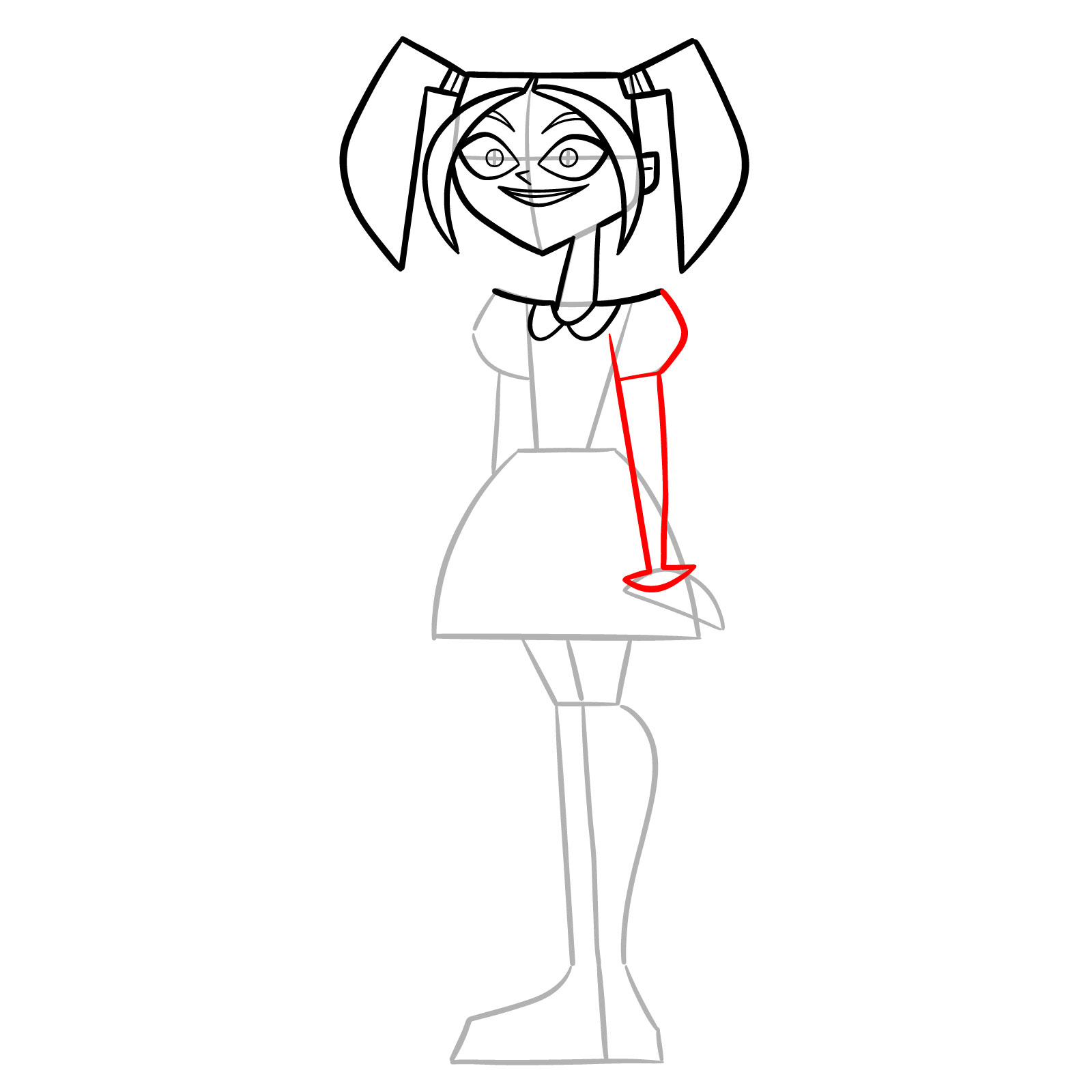 How to Draw Scary Girl from Total Drama Island - step 08