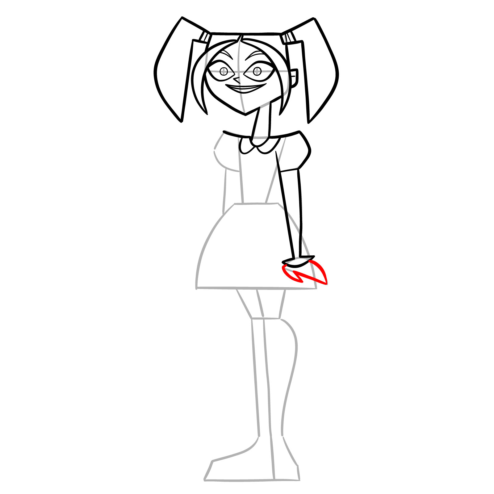 How to Draw Scary Girl from Total Drama Island - step 09