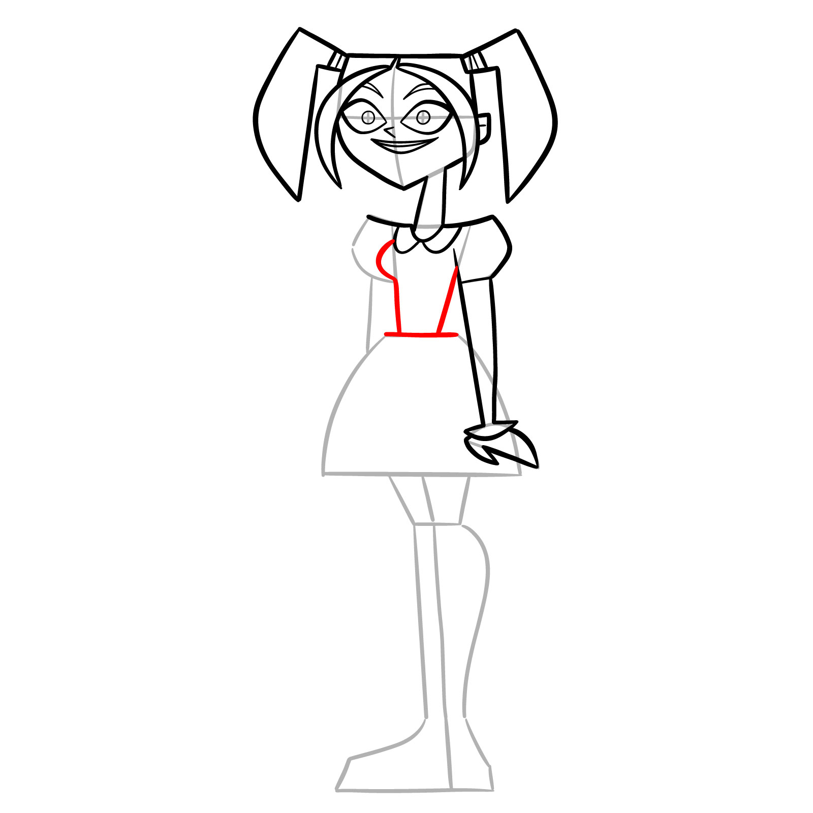 How to Draw Scary Girl from Total Drama Island - step 10