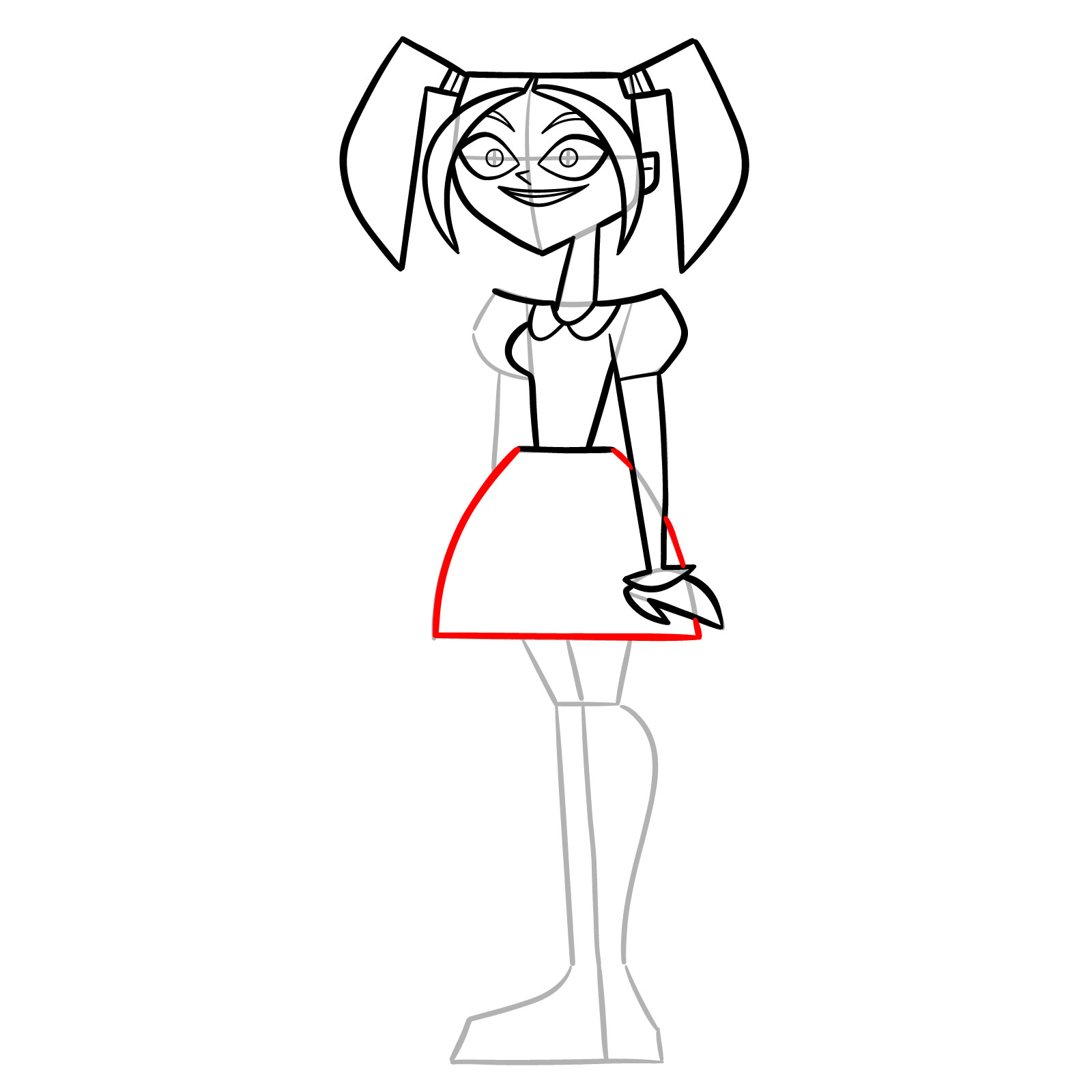 How to Draw Scary Girl from Total Drama Island - step 11