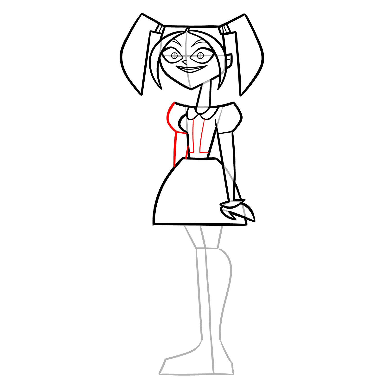 How to Draw Scary Girl from Total Drama Island - step 12