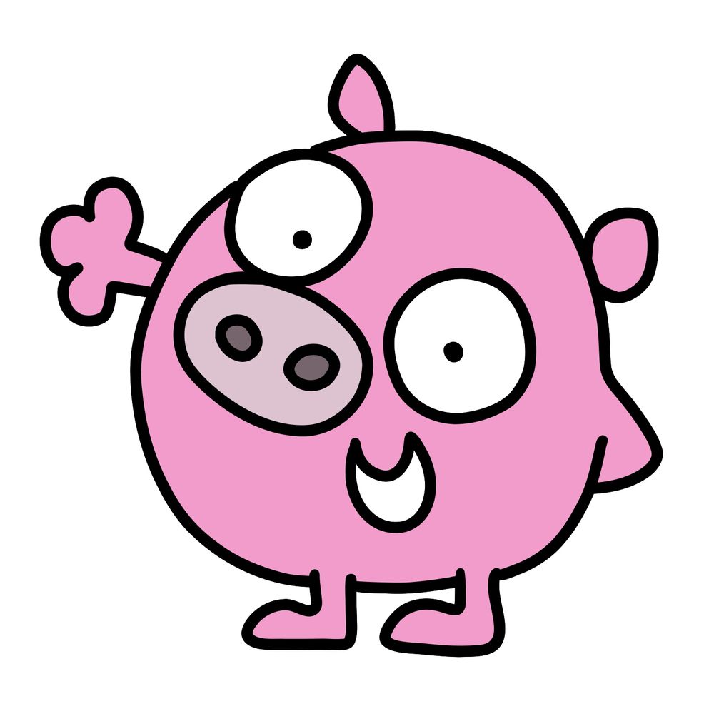 How to Draw Rex the Pig from Fluffy Gardens Easily