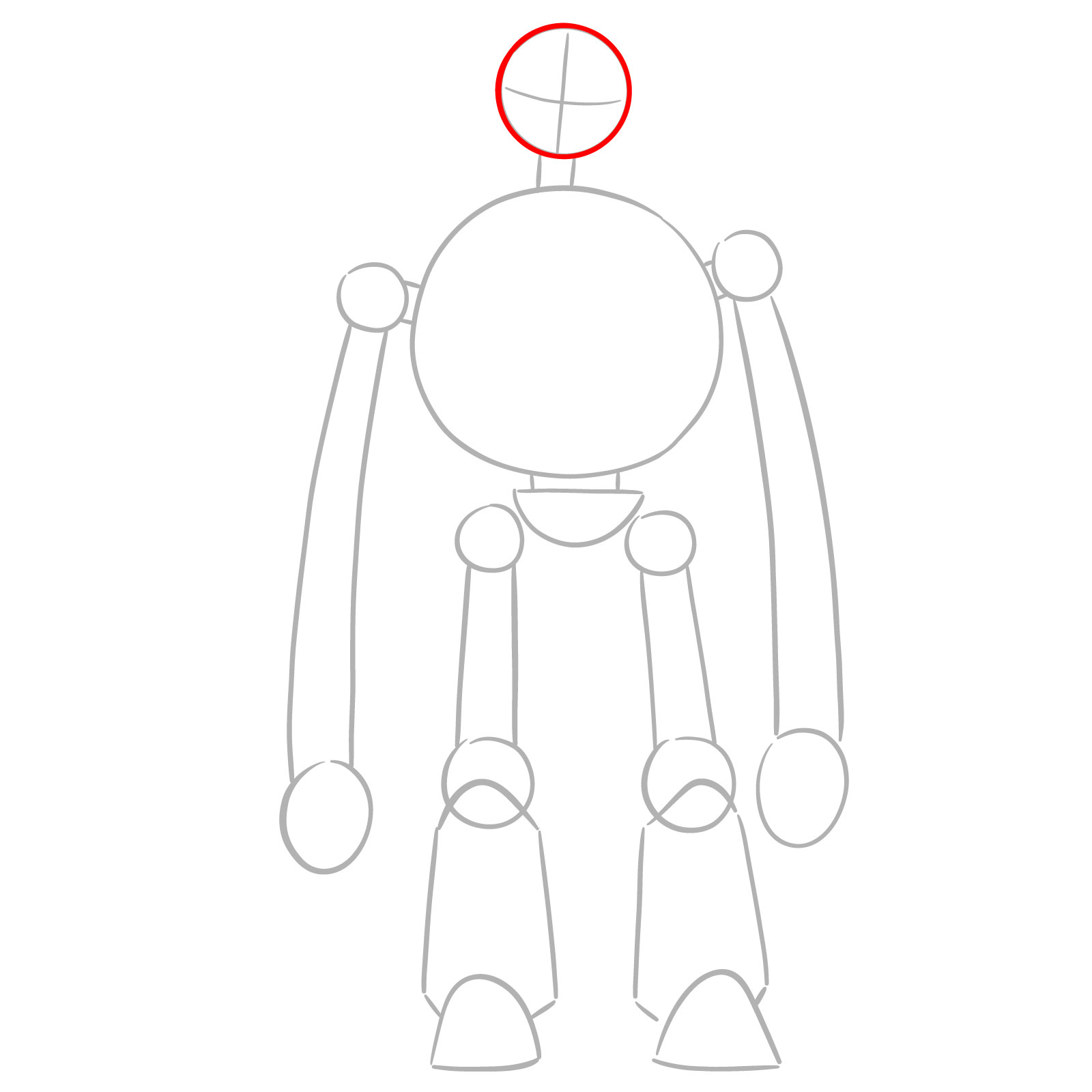 How to Draw The Wild Robot Roz - step 03