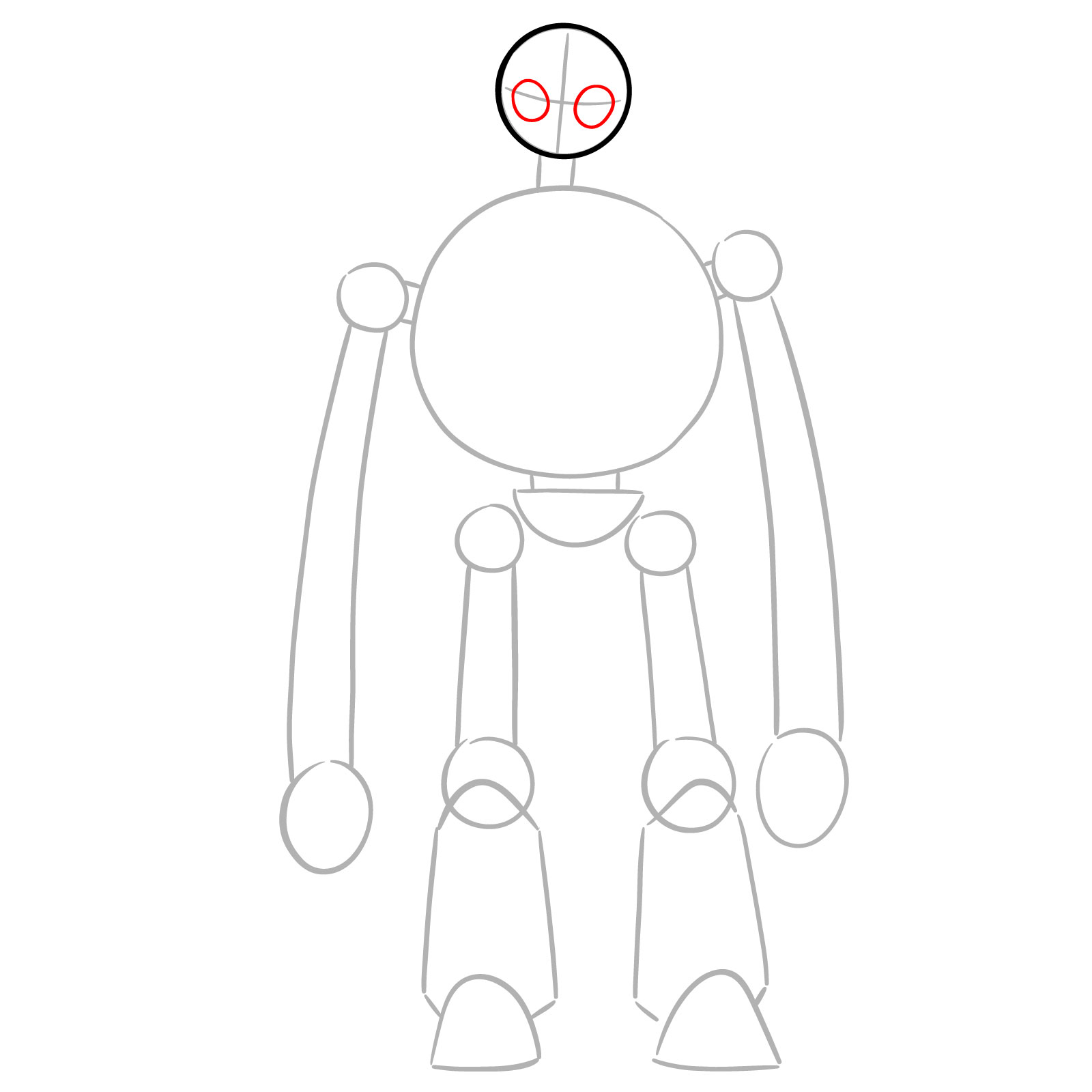 How to Draw The Wild Robot Roz - step 04