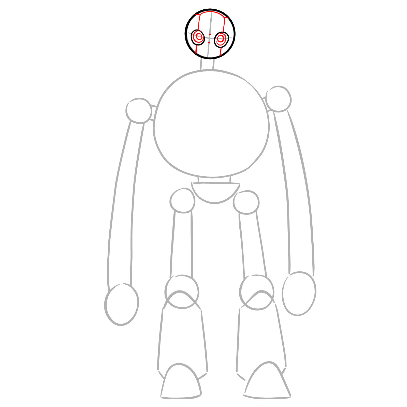 How to Draw The Wild Robot Roz - step 05