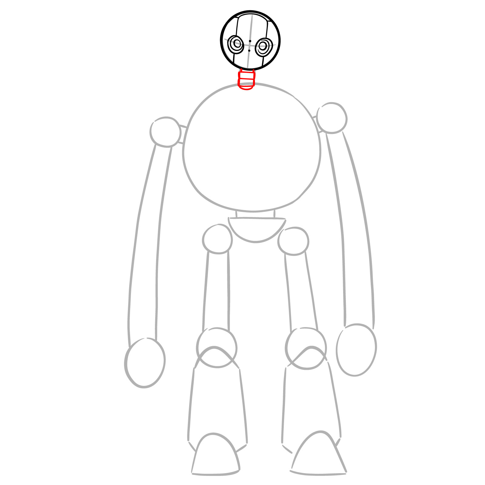 How to Draw The Wild Robot Roz - step 06