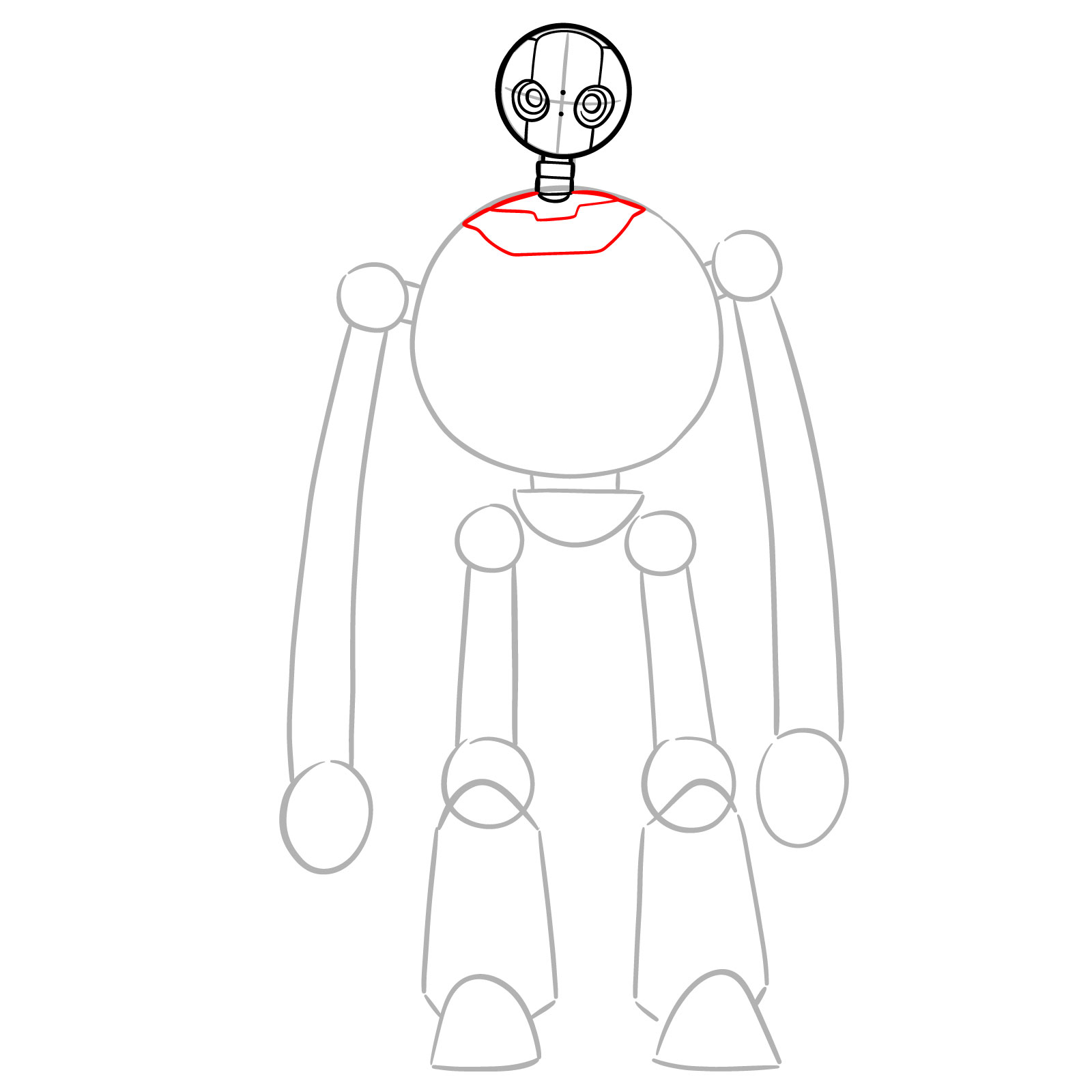 How to Draw The Wild Robot Roz - step 07